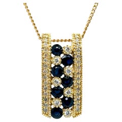 Colgante Zafiro Diamante Escalera 14K Diamante Minado 1 Quilate Piedra de Nacimiento 1ct