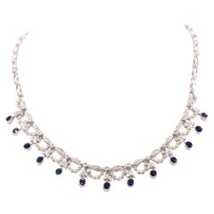 Halskette mit Saphiren und Diamanten 18 k