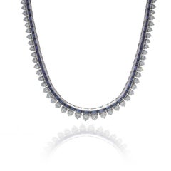Collier en saphir et diamants, or blanc 18 carats