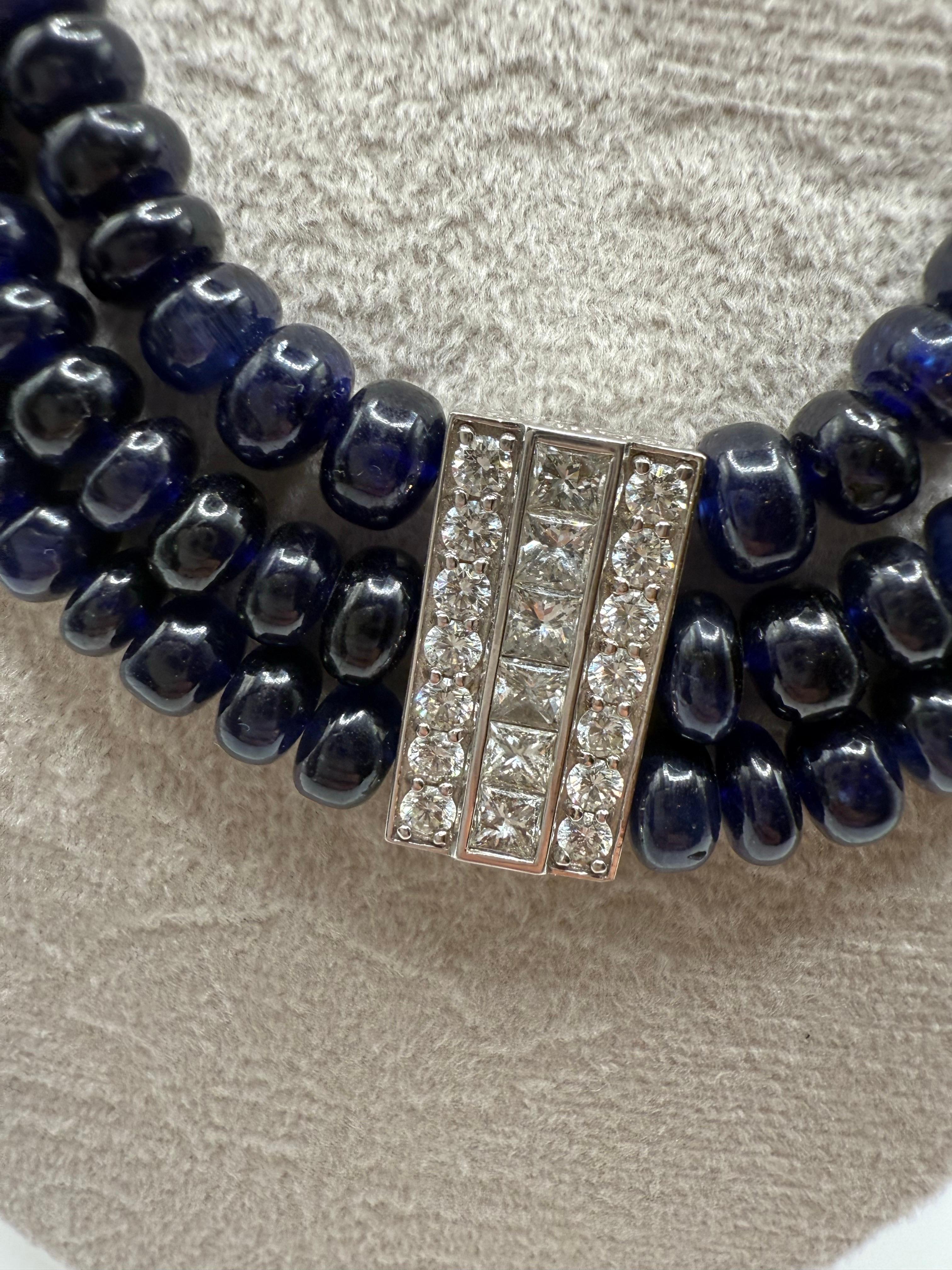 Collana di zaffiri e diamanti Estate 18KT, raro reperto di 5,28 carati in vendita 1