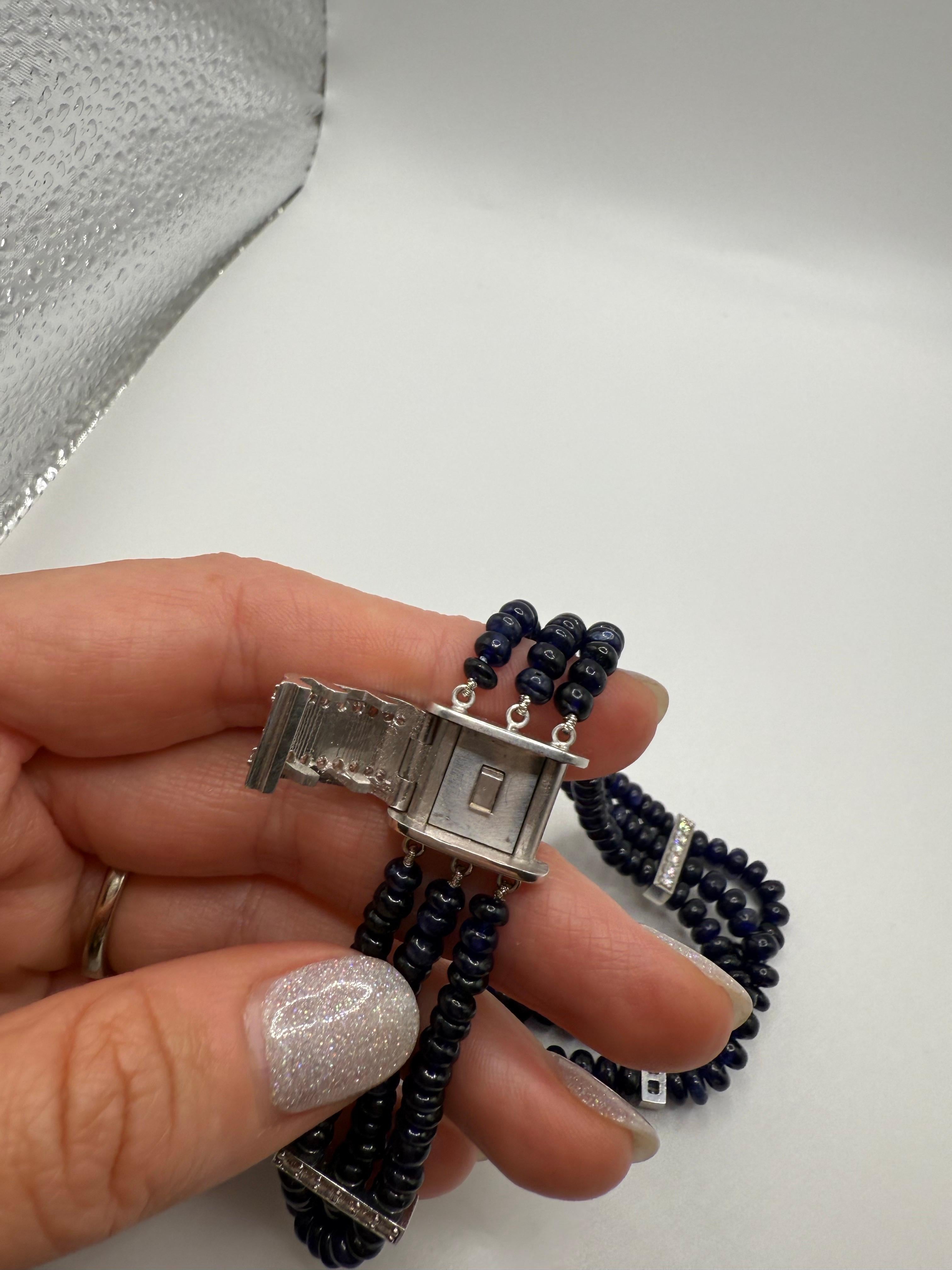 Collana di zaffiri e diamanti Estate 18KT, raro reperto di 5,28 carati in vendita 2