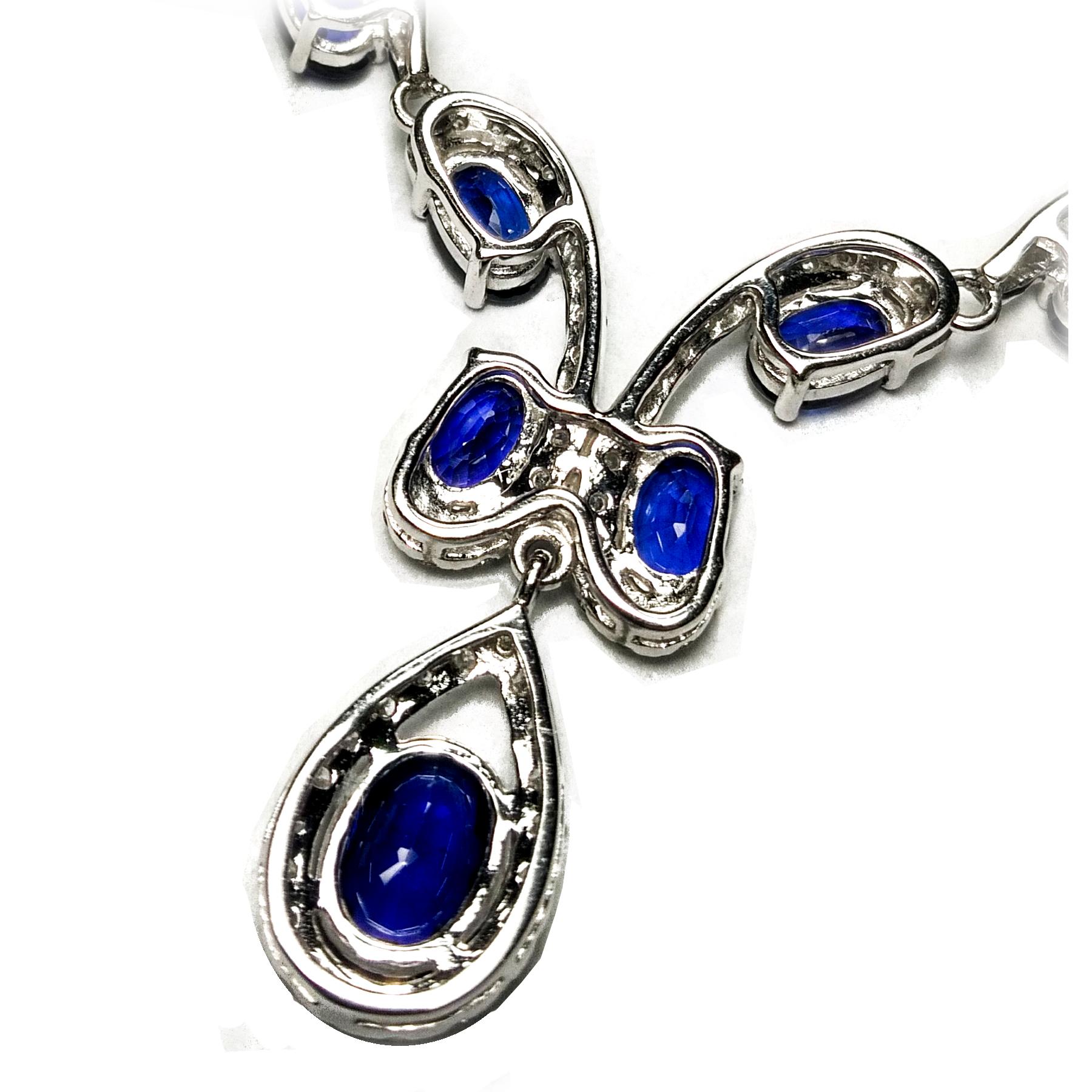 Contemporary Sapphire Diamond Necklace