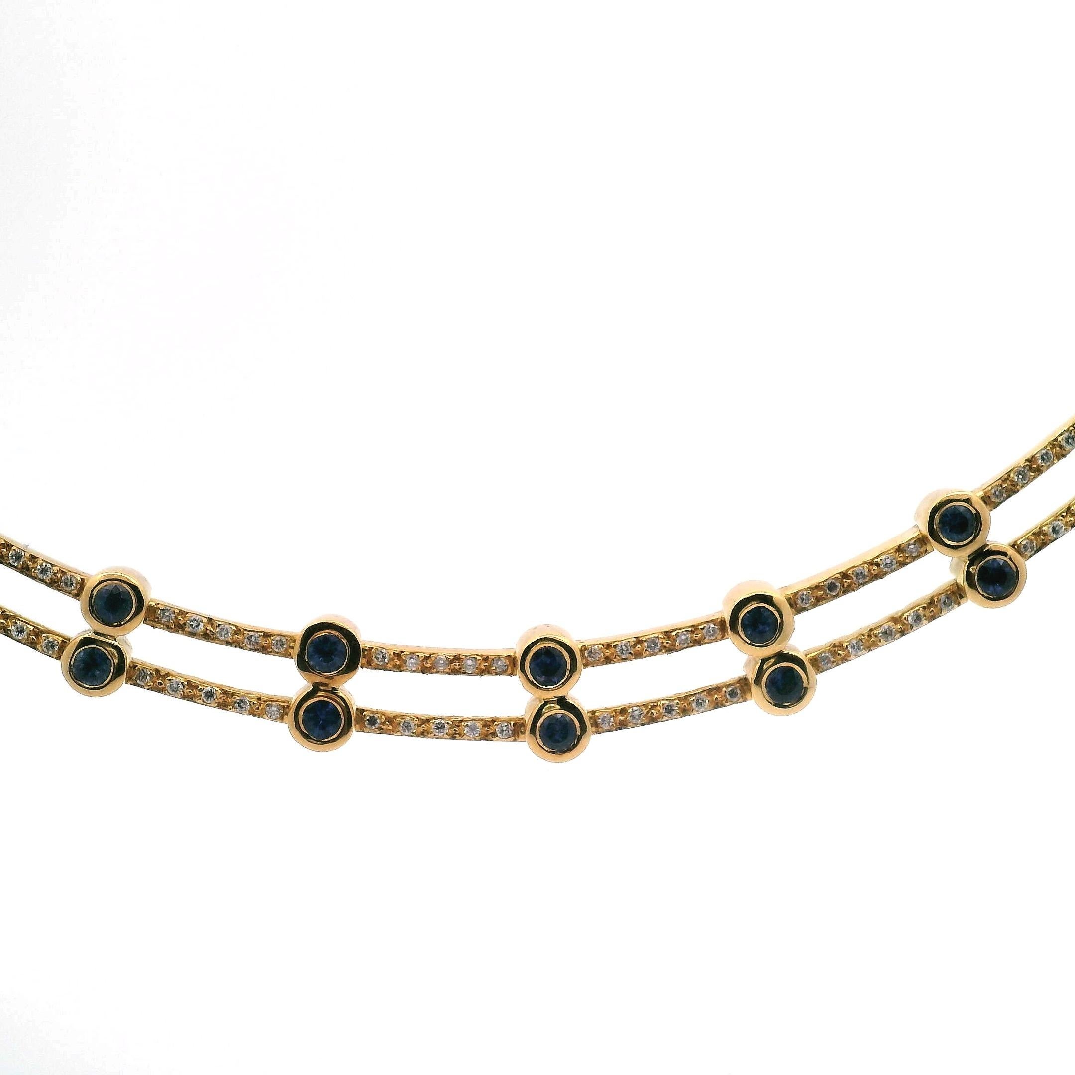 Saphir & Diamant Halskette im Angebot 2