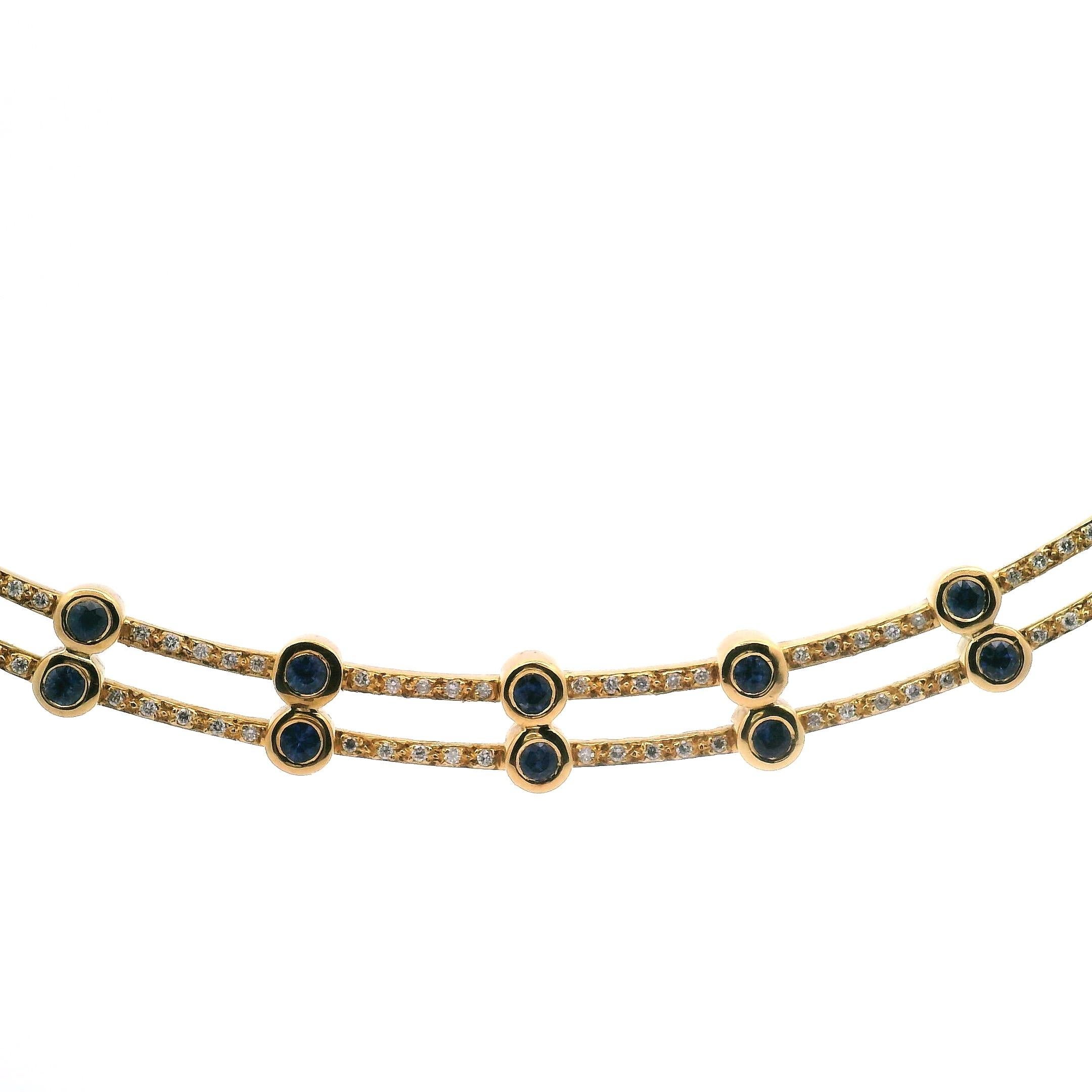 Saphir & Diamant Halskette im Angebot 3
