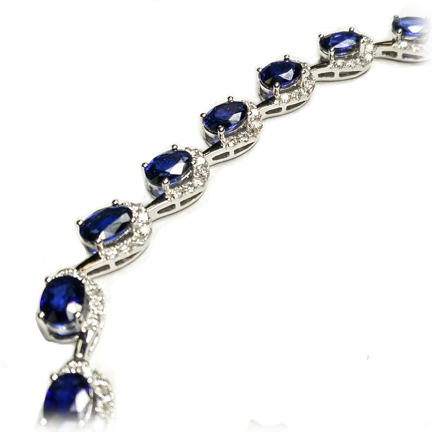 Women's or Men's Sapphire Diamond Necklace
