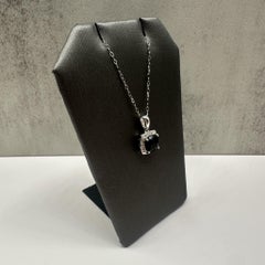 Collar de Zafiro y Diamantes en Oro Blanco de 14kt - 1.50ctw, 18in, Nuevo