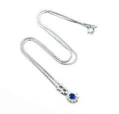 Sapphire & Diamond Necklace in 850pt Starburst Gold