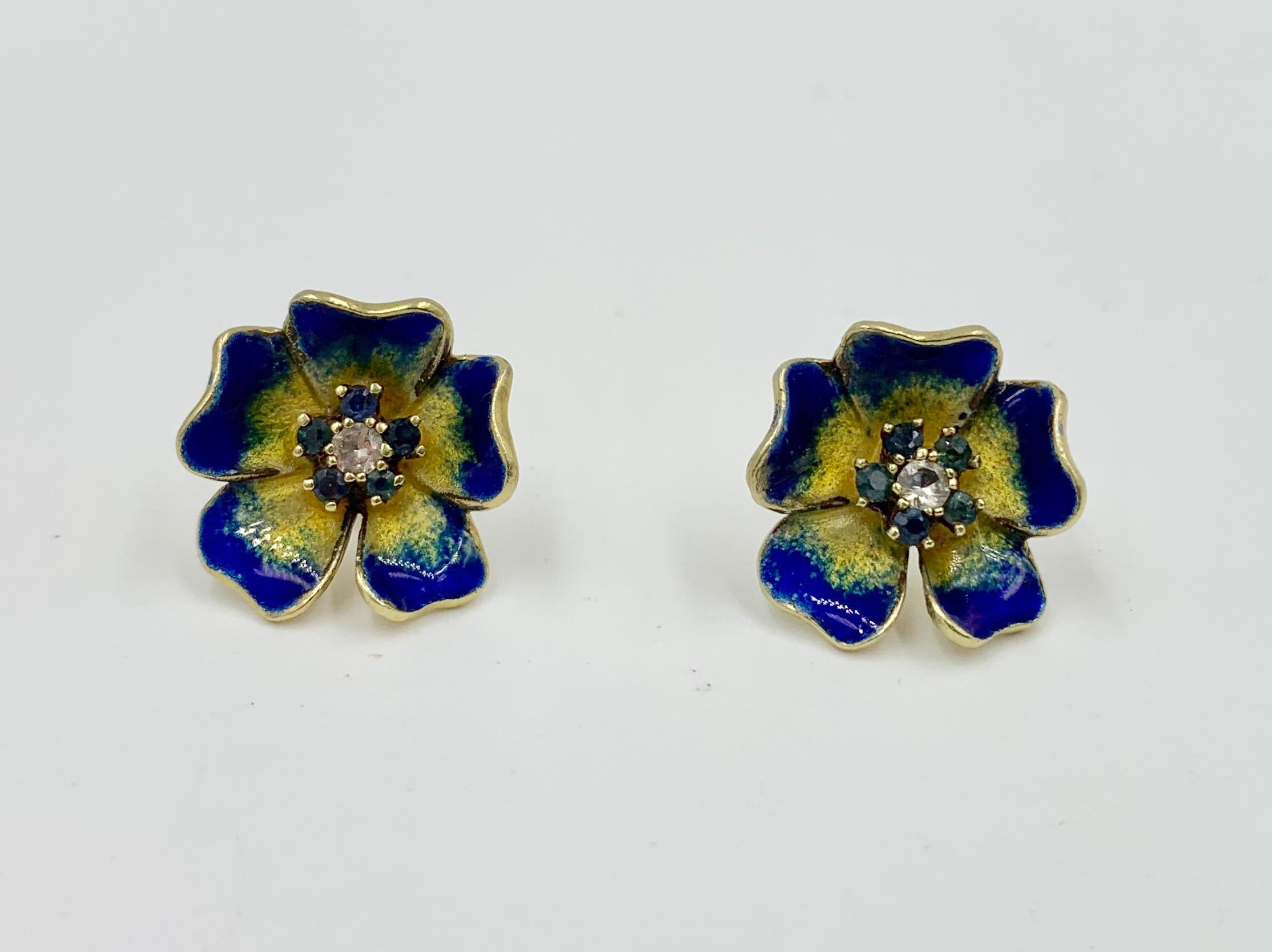flower enamel earrings