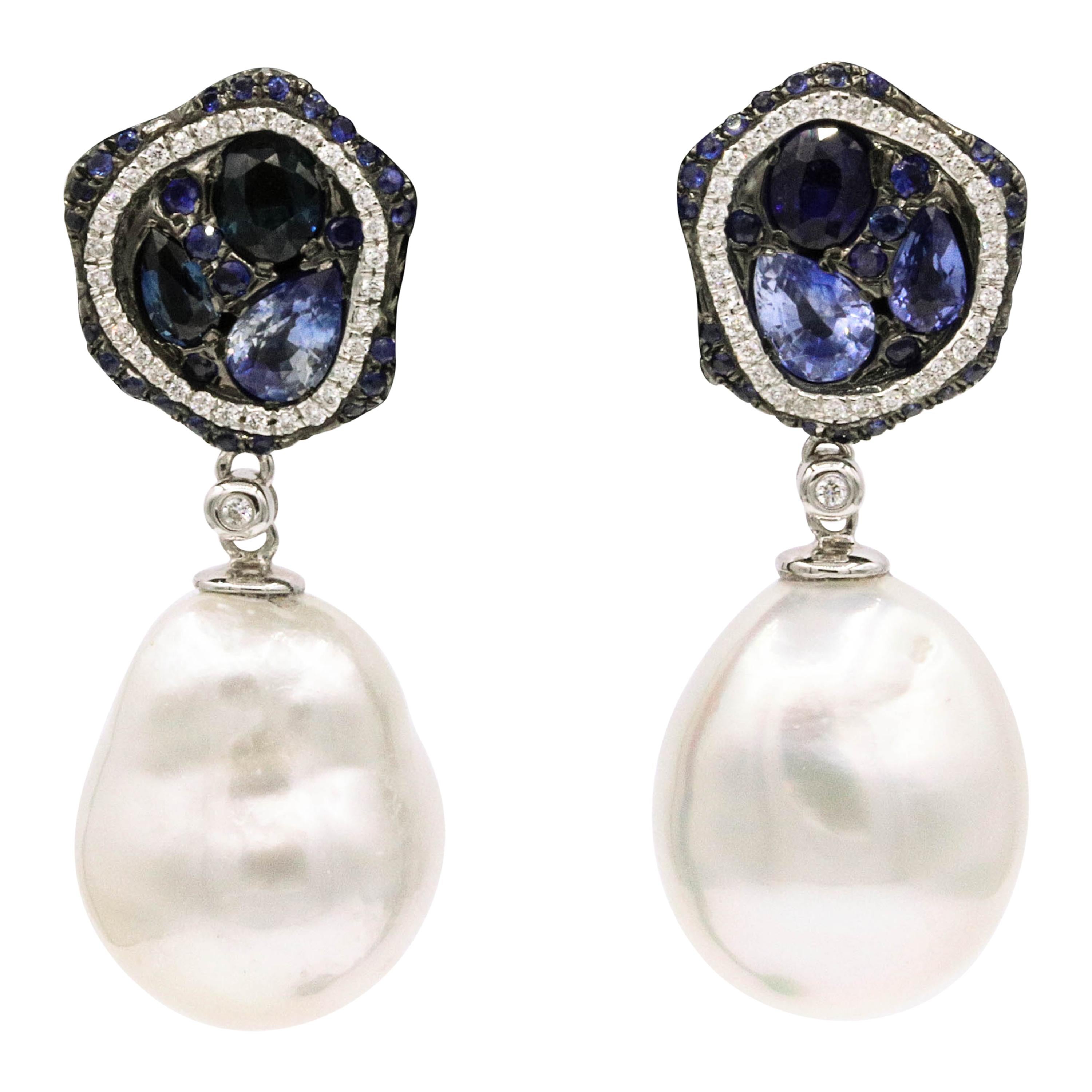 Sapphire & 18k Gold Mini Rajasthan Drop Earrings
