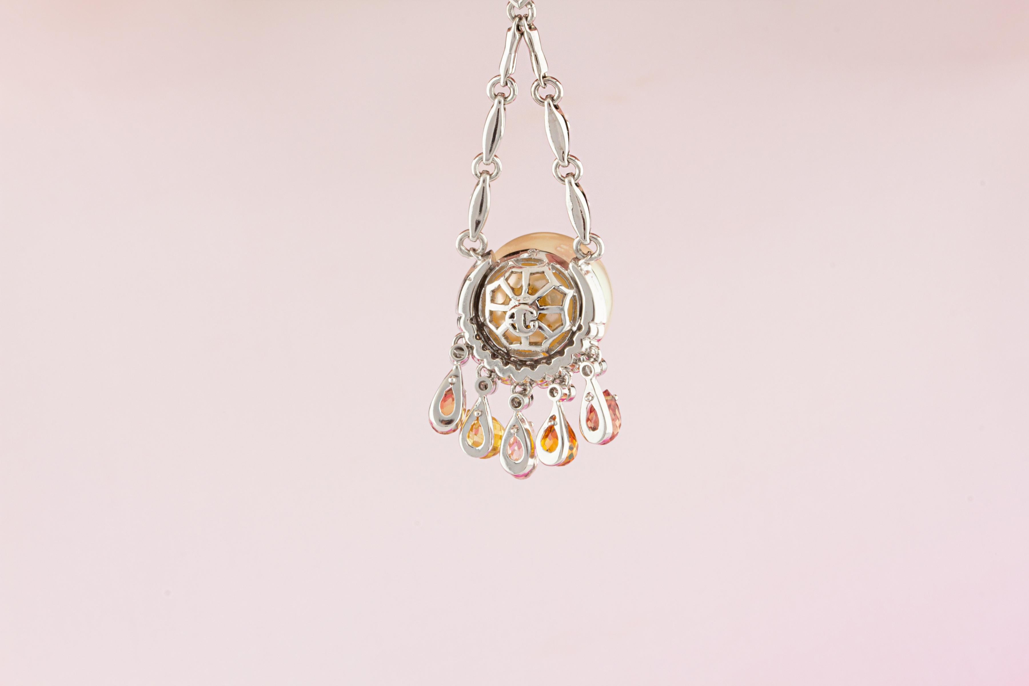 De las mujeres Collar Colgante Zafiro Diamante Perla Diseñado por Ella Gafter en venta