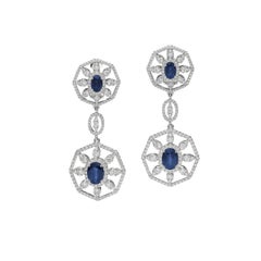 Sapphire Diamond Pendant Earrings