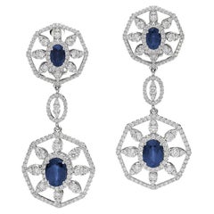Sapphire Diamond Pendant Earrings