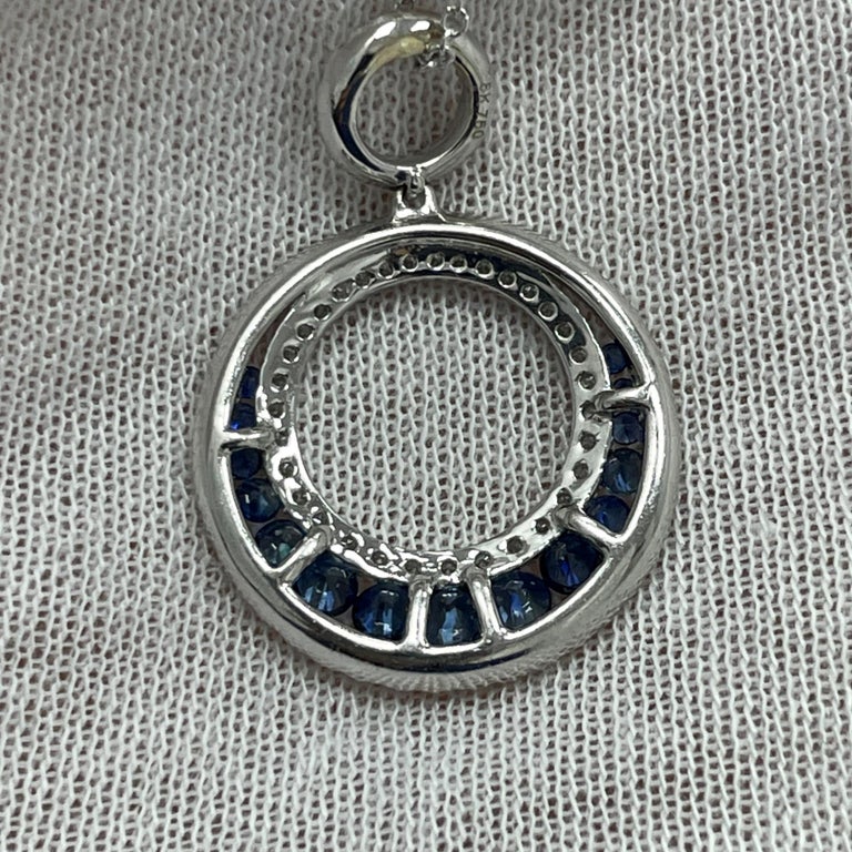 Sapphire and Diamond Pendant For Sale at 1stDibs