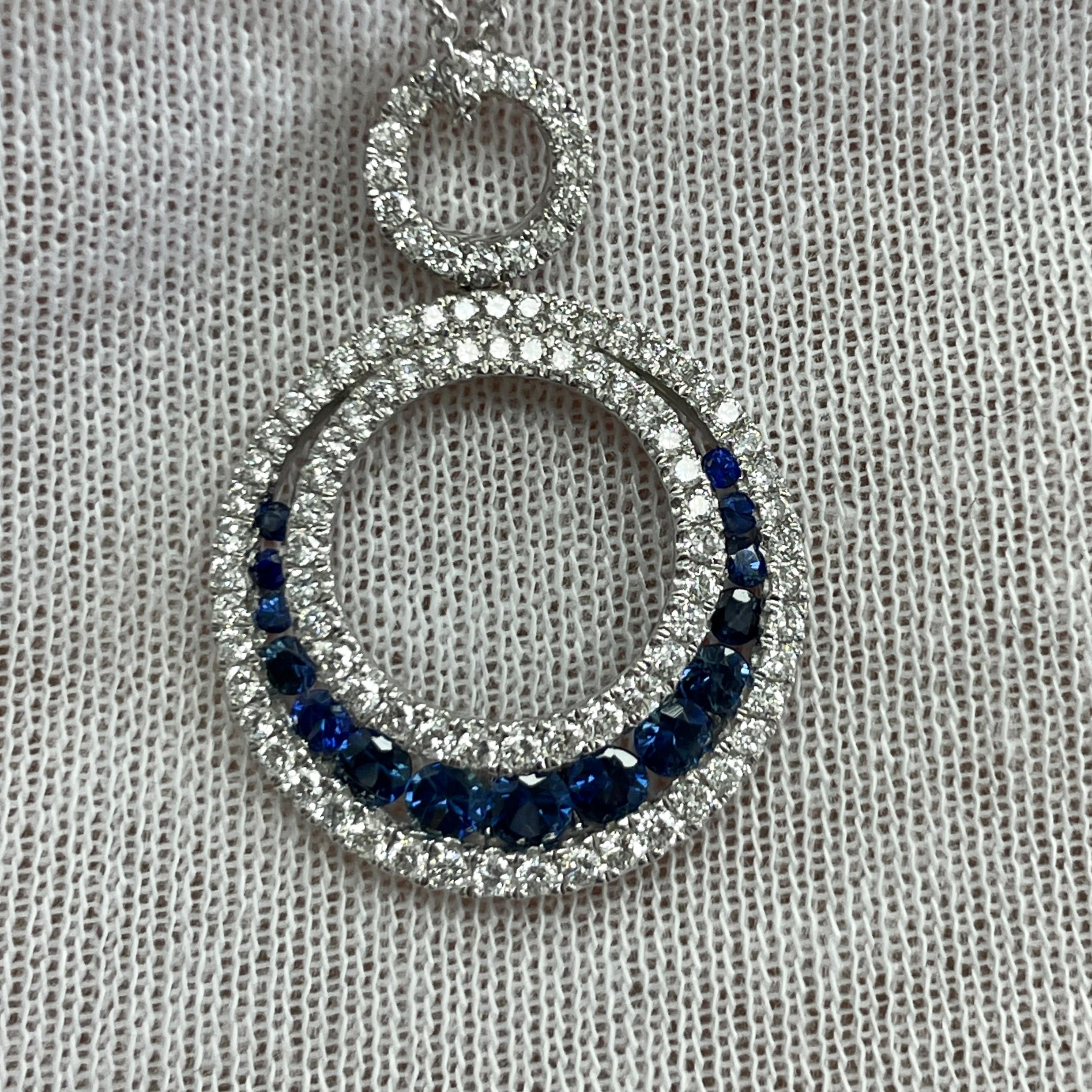 Sapphire & Diamond Pendant In New Condition For Sale In New York, NY