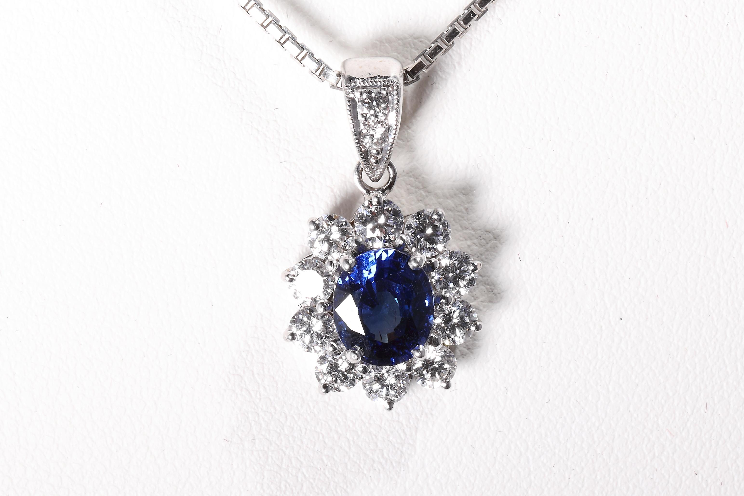 Sapphire Diamond Pendant 2