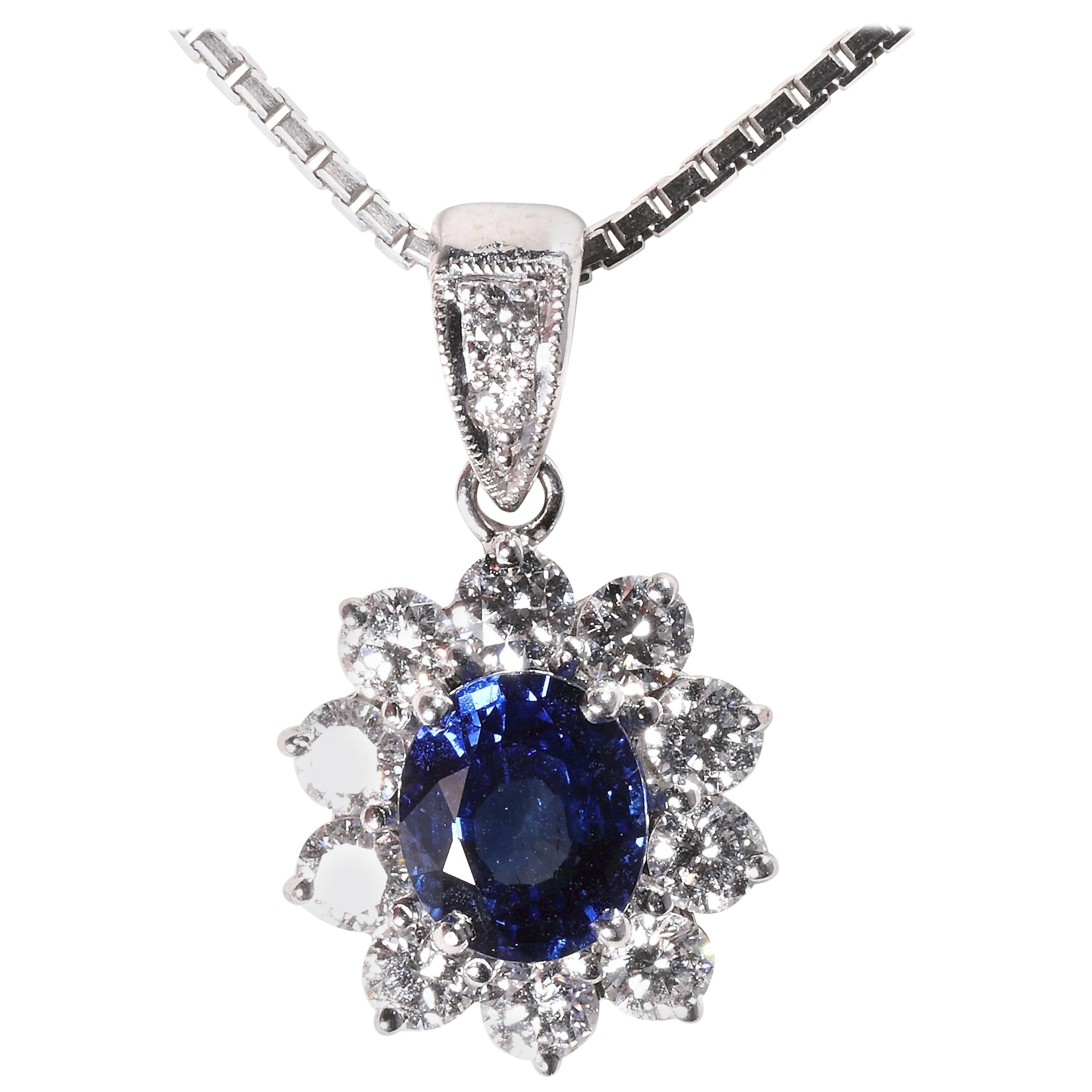 Sapphire Diamond Pendant