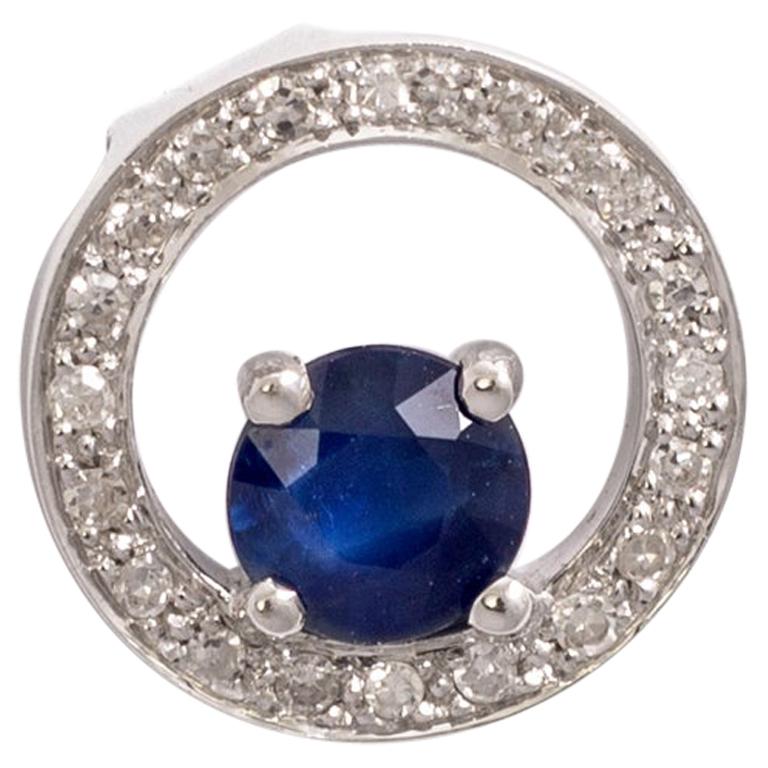Sapphire Diamond Pendant For Sale