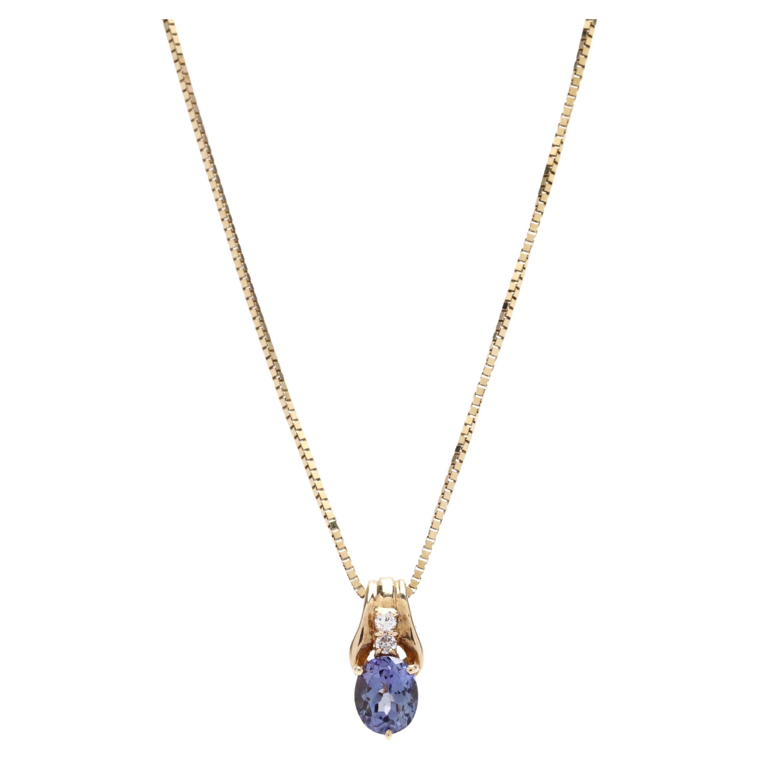 Stunning Classic Sapphire and .25 CTW Diamond Halo Pendant Necklace in