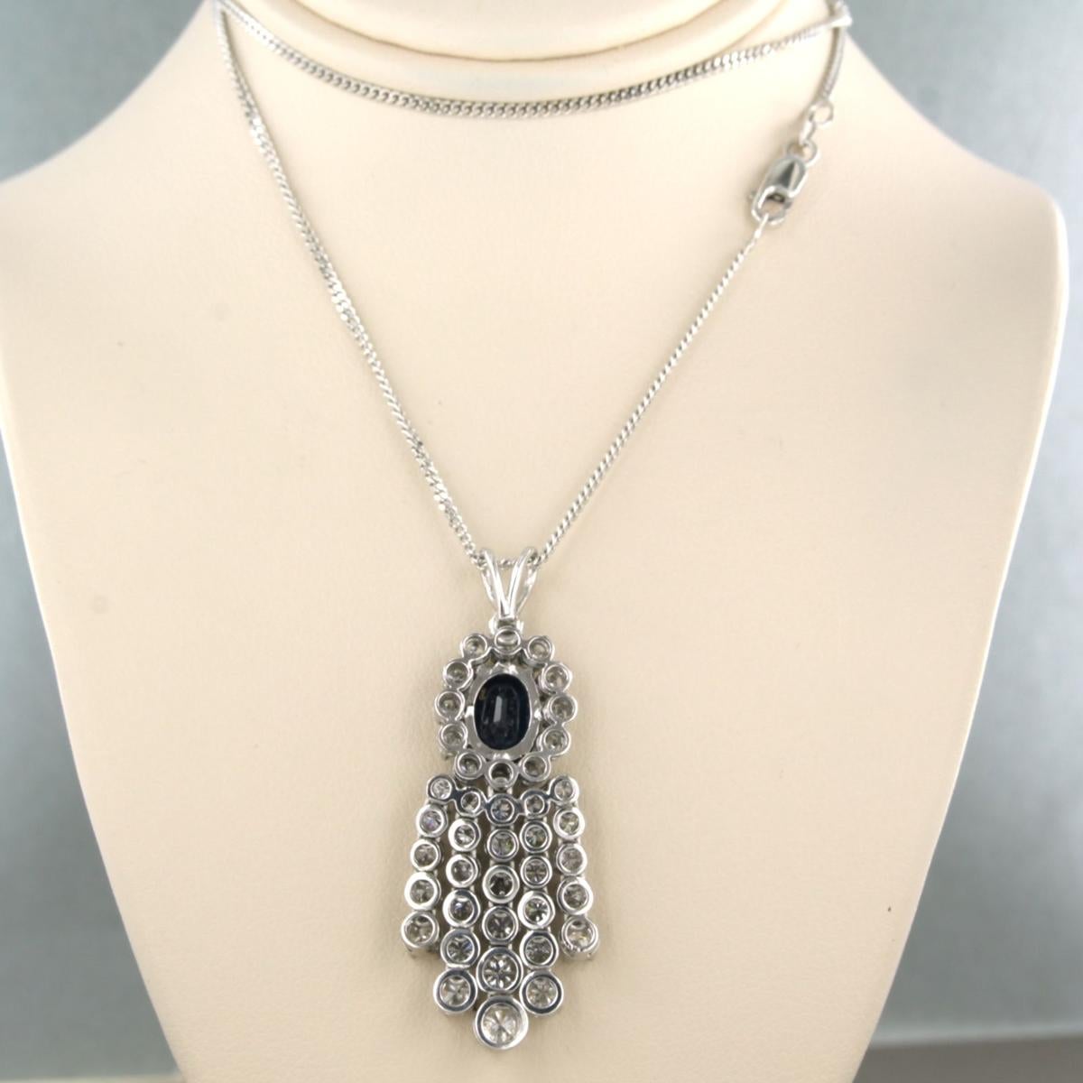 Sapphire Diamond Pendant Necklace 1