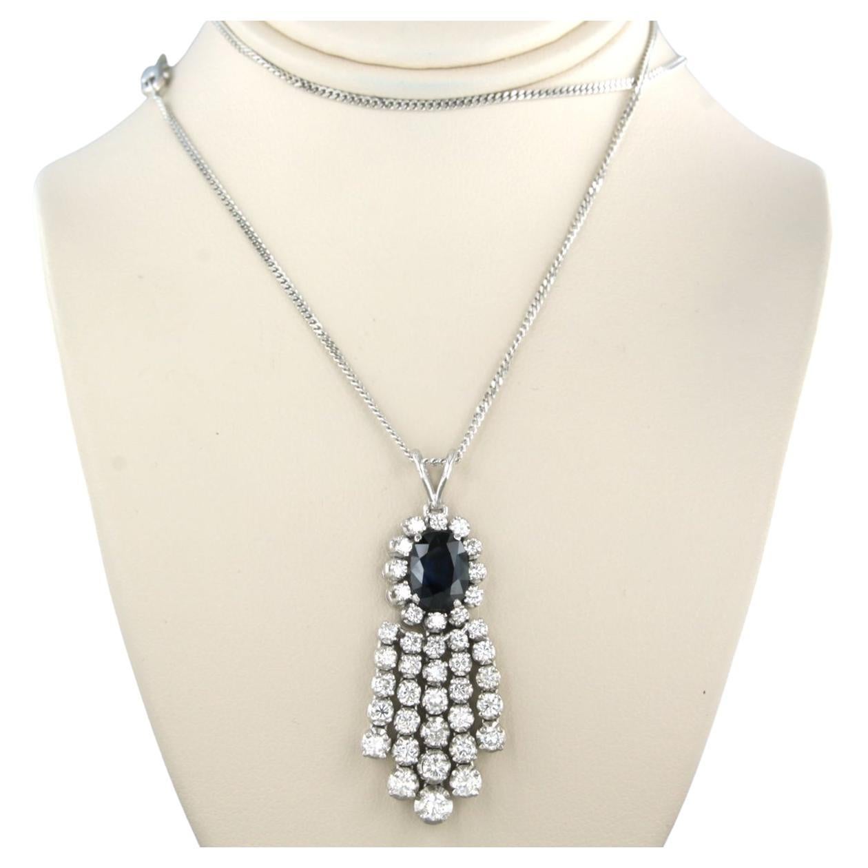 Sapphire Diamond Pendant Necklace