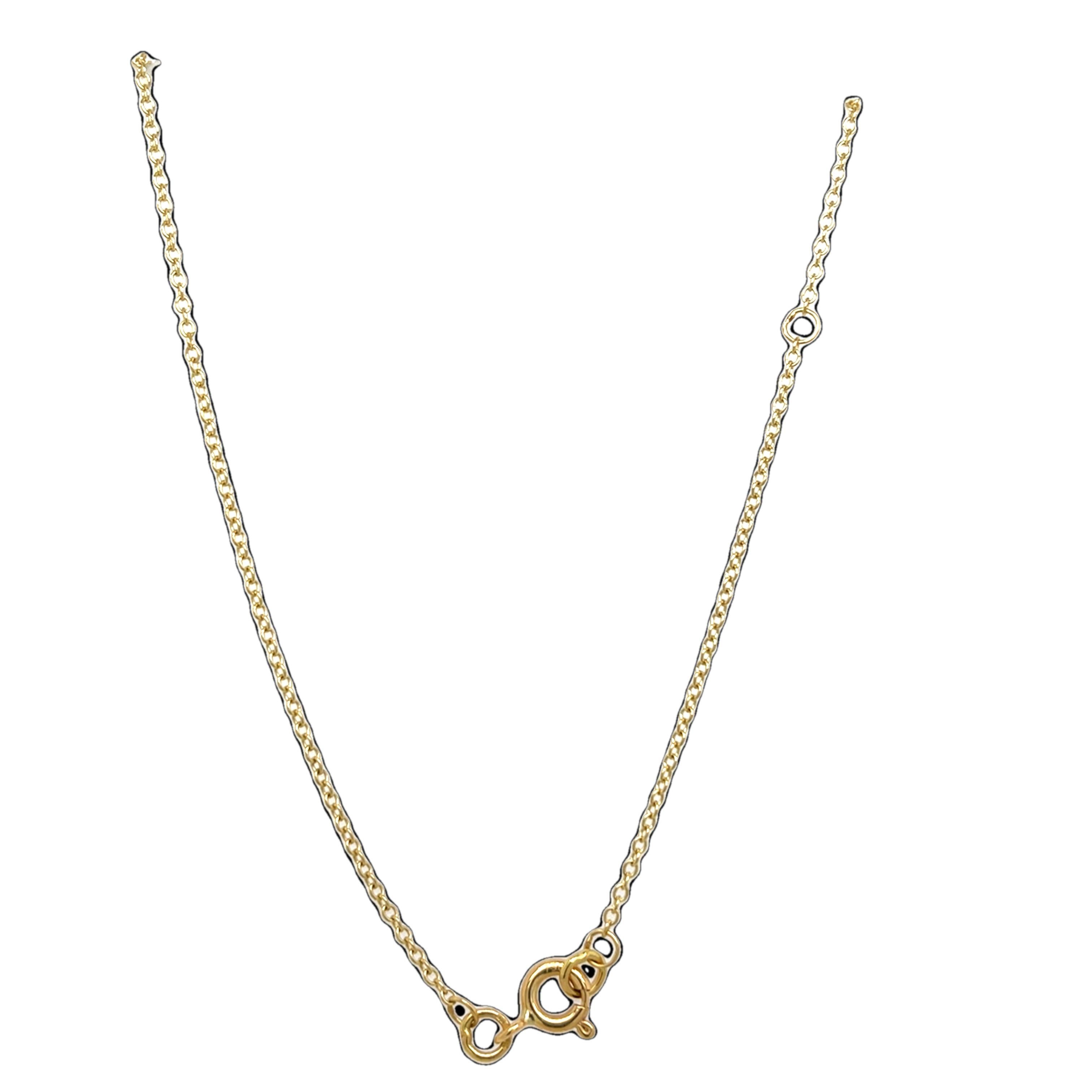 Pendentif saphir et diamant en or jaune 18ct, sur chaîne en or 18ct en vente 2
