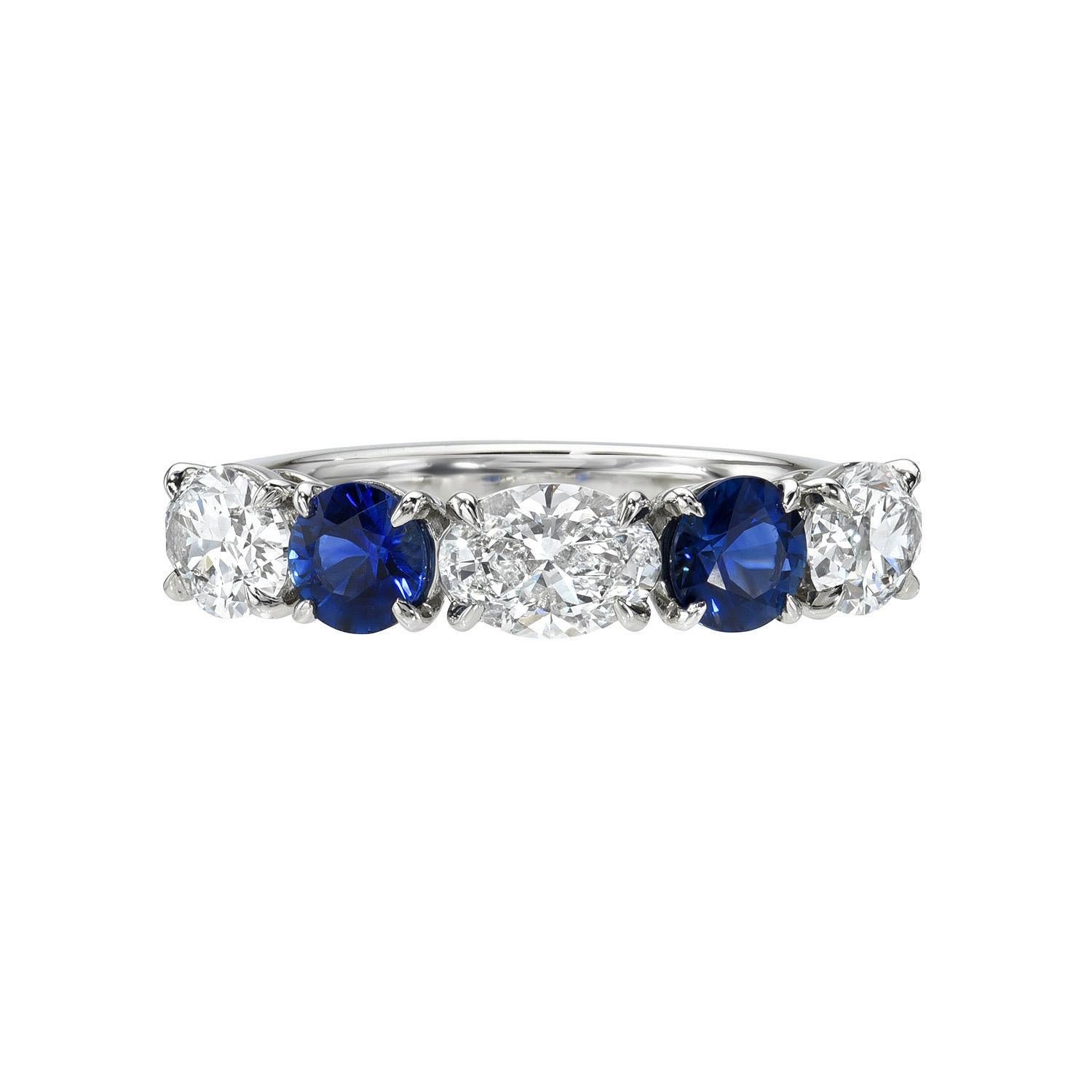 Women's Exquisite Platinum Diamond & Sapphire Ring – A Perfect Symbol of Love  by Tamir For Sale