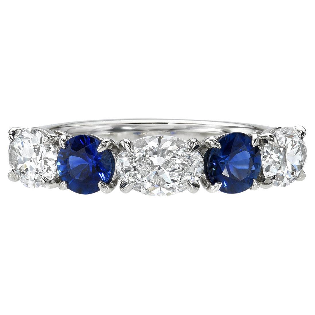 Exquisite Platinum Diamond & Sapphire Ring – A Perfect Symbol of Love  by Tamir For Sale