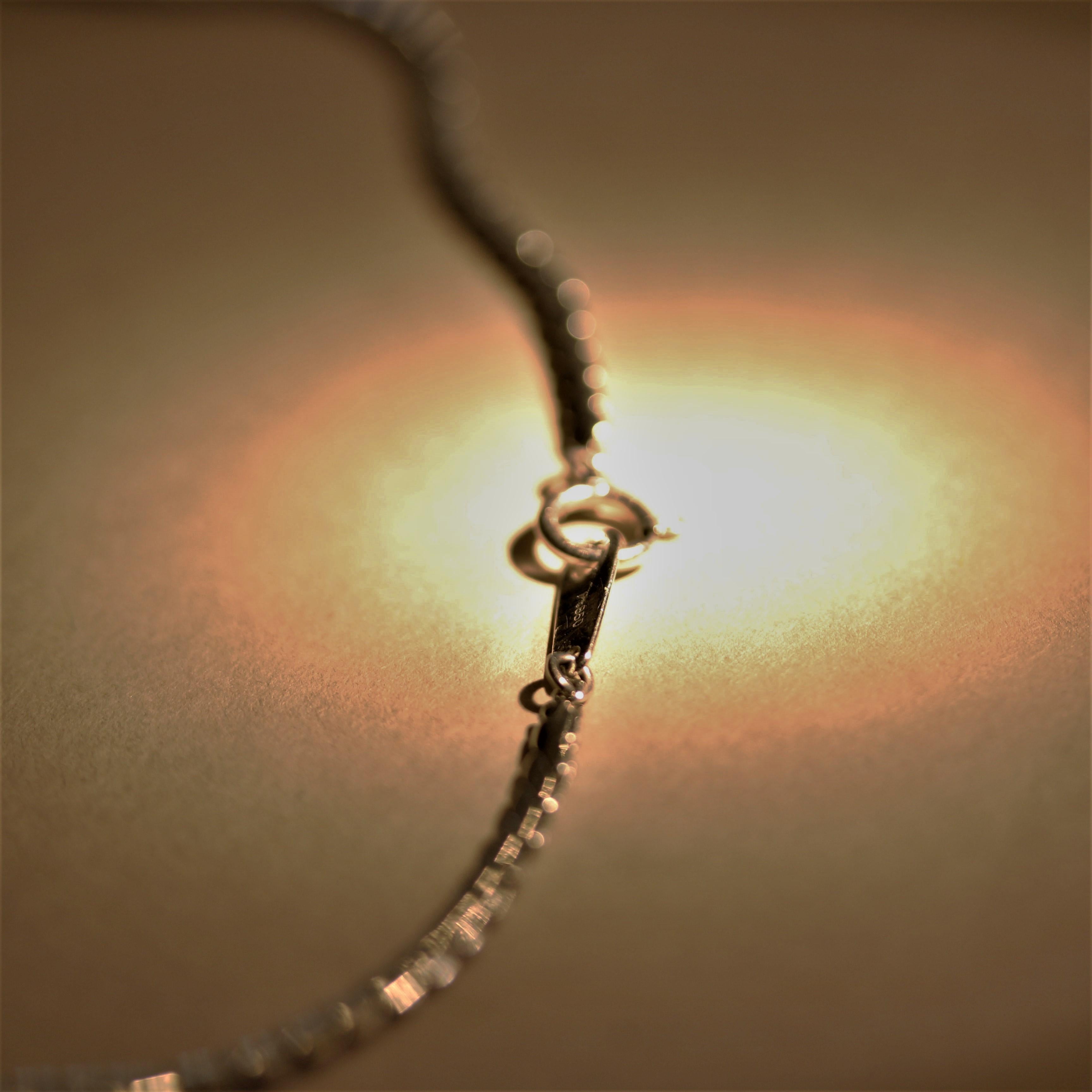 Women's Sapphire Diamond Platinum Drop Necklace