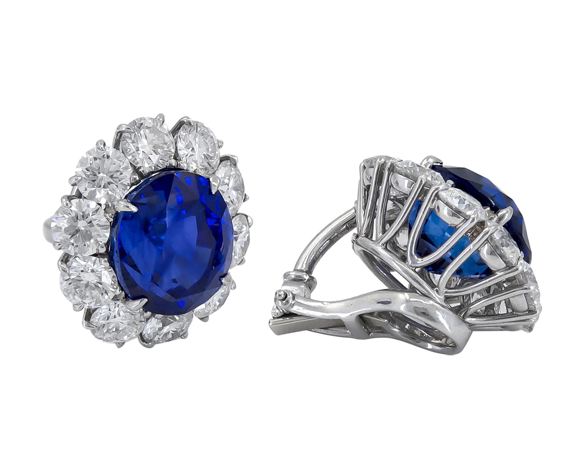 Step into a world of celestial glam with our 16.47 carat Sapphire & 6.11 carat Diamond Platinum Earrings! These aren't just earrings; they're a symphony of sapphire sparkles and diamond dazzles.

Picture this: not one, but two cosmic sapphires, a