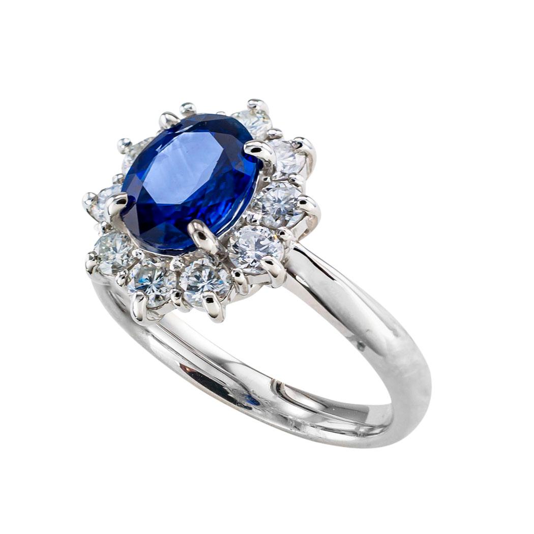 Sapphire diamond and platinum engagement ring. Simple and concise information you want to know is listed below. Contact us right away if you have additional questions. It is time you pop the question and present that special lady in your life with