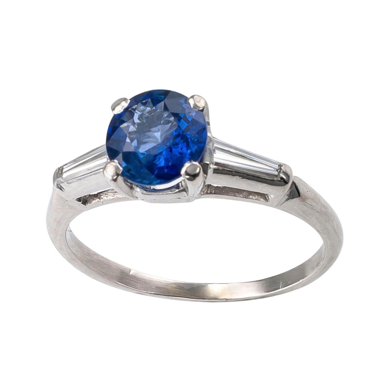 sapphire and diamond platinum engagement rings