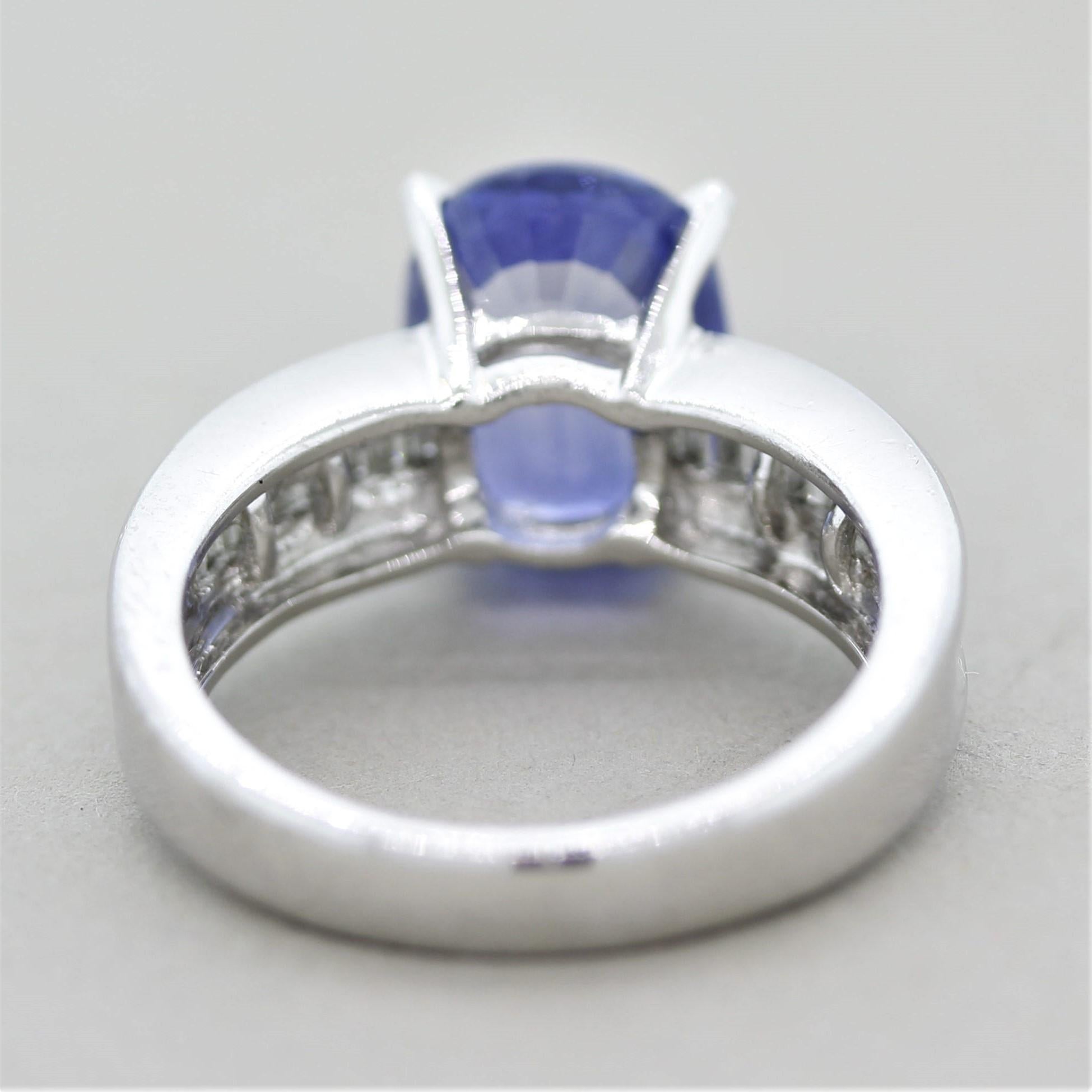 Sapphire Diamond Platinum Ring In New Condition In Beverly Hills, CA