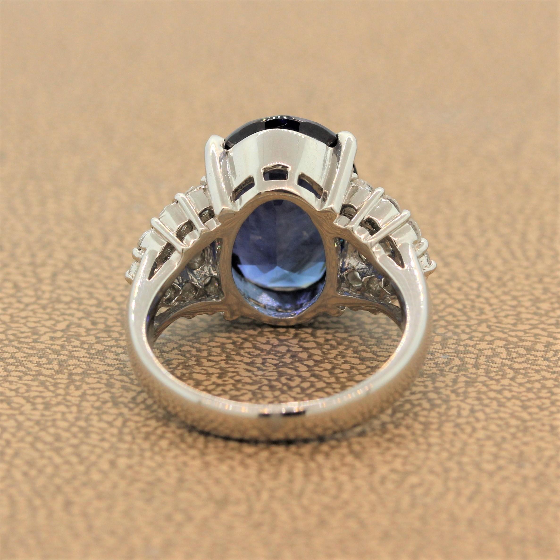 Sapphire Diamond Platinum Ring 1