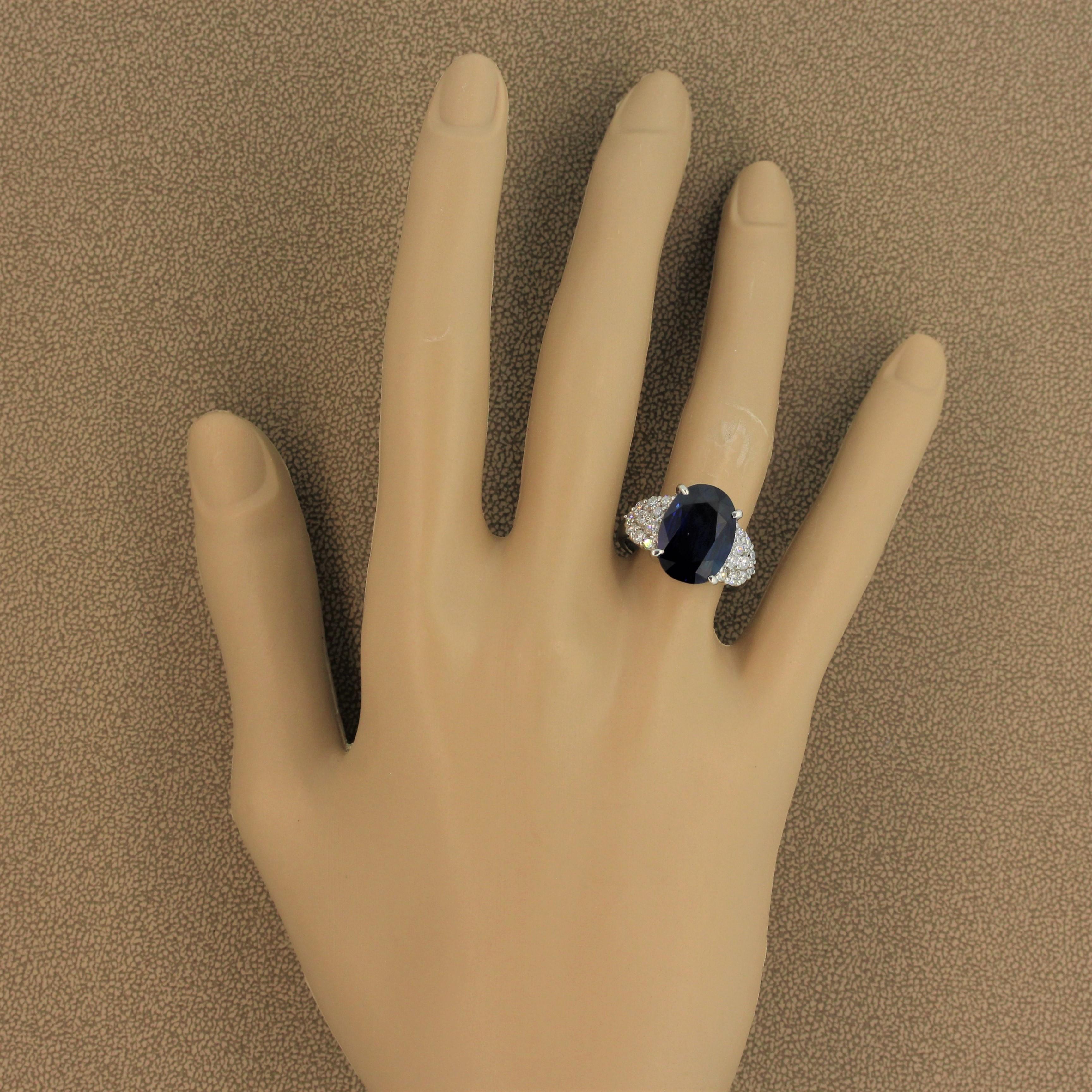 Sapphire Diamond Platinum Ring 2