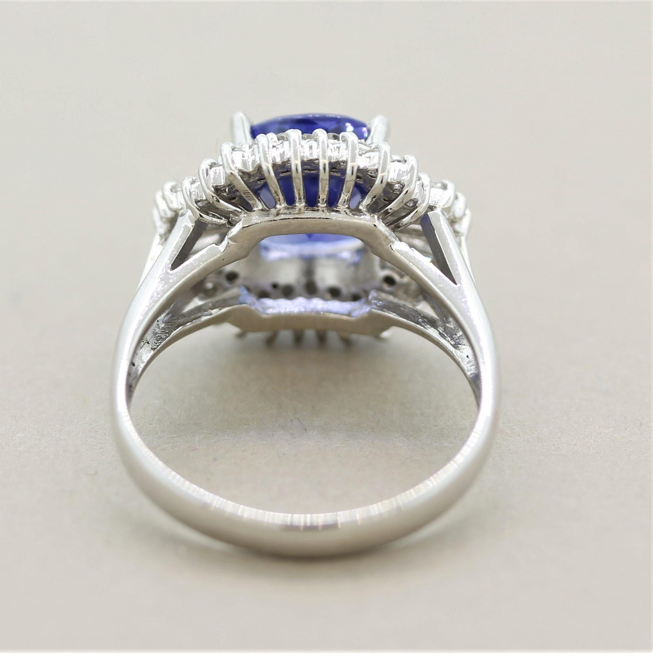 Sapphire Diamond Platinum Ring 1