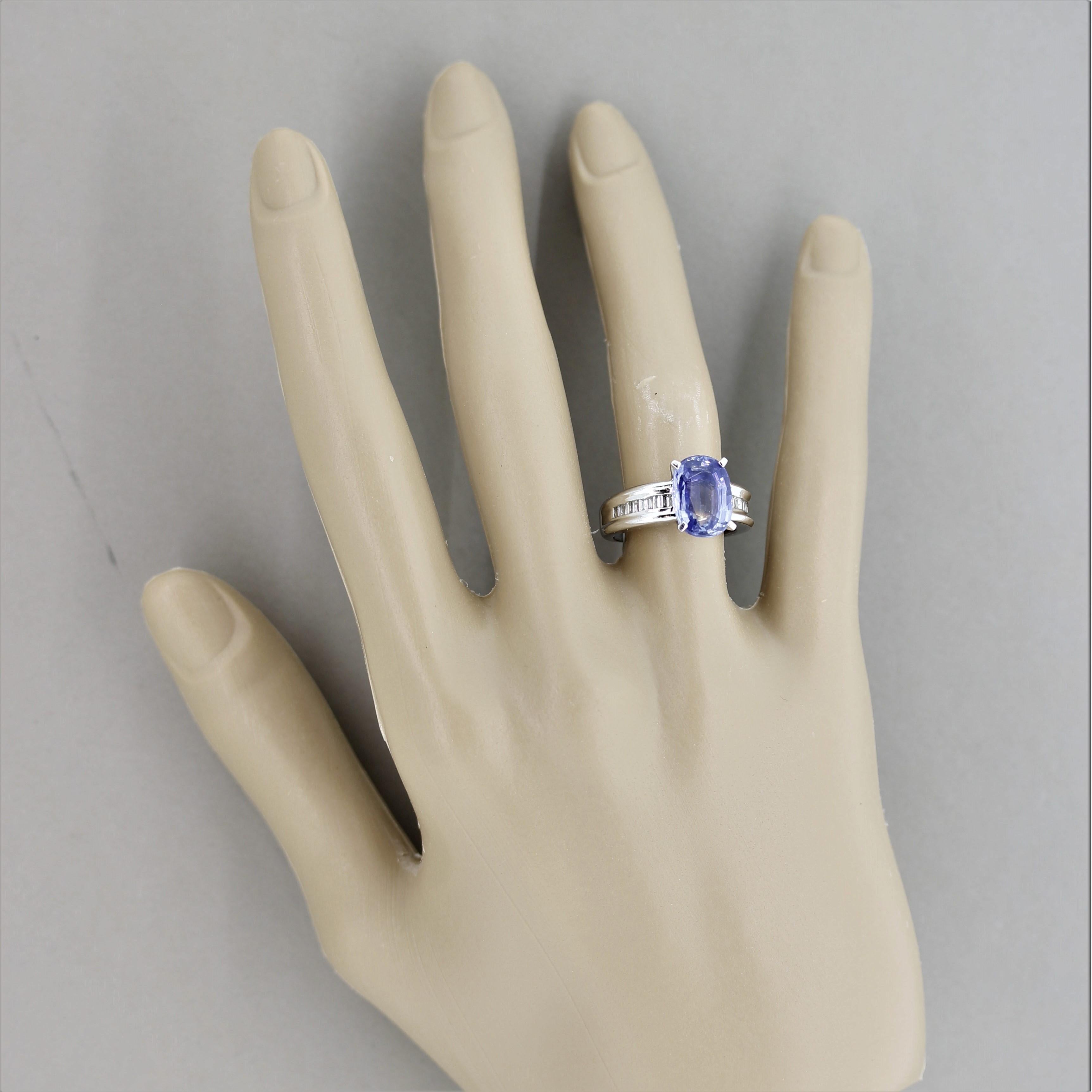 Sapphire Diamond Platinum Ring 2