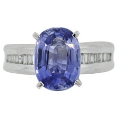 Sapphire Diamond Platinum Ring