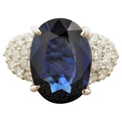 Sapphire Diamond Platinum Ring