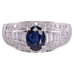 Saphir-Diamant-Platin-Ring