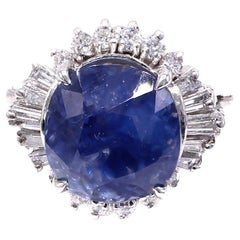Sapphire Diamond Platinum Ring