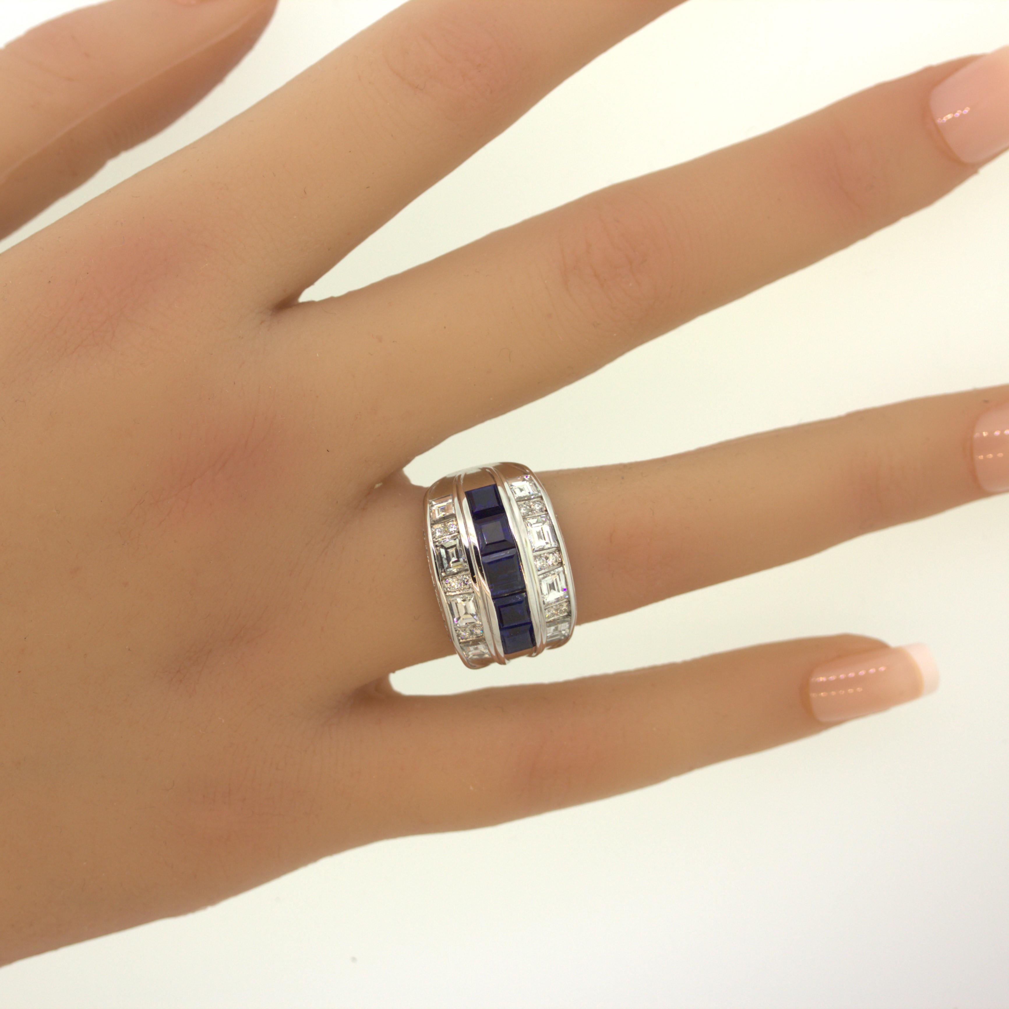Saphir-Diamant-Platin-Breitbandring 5