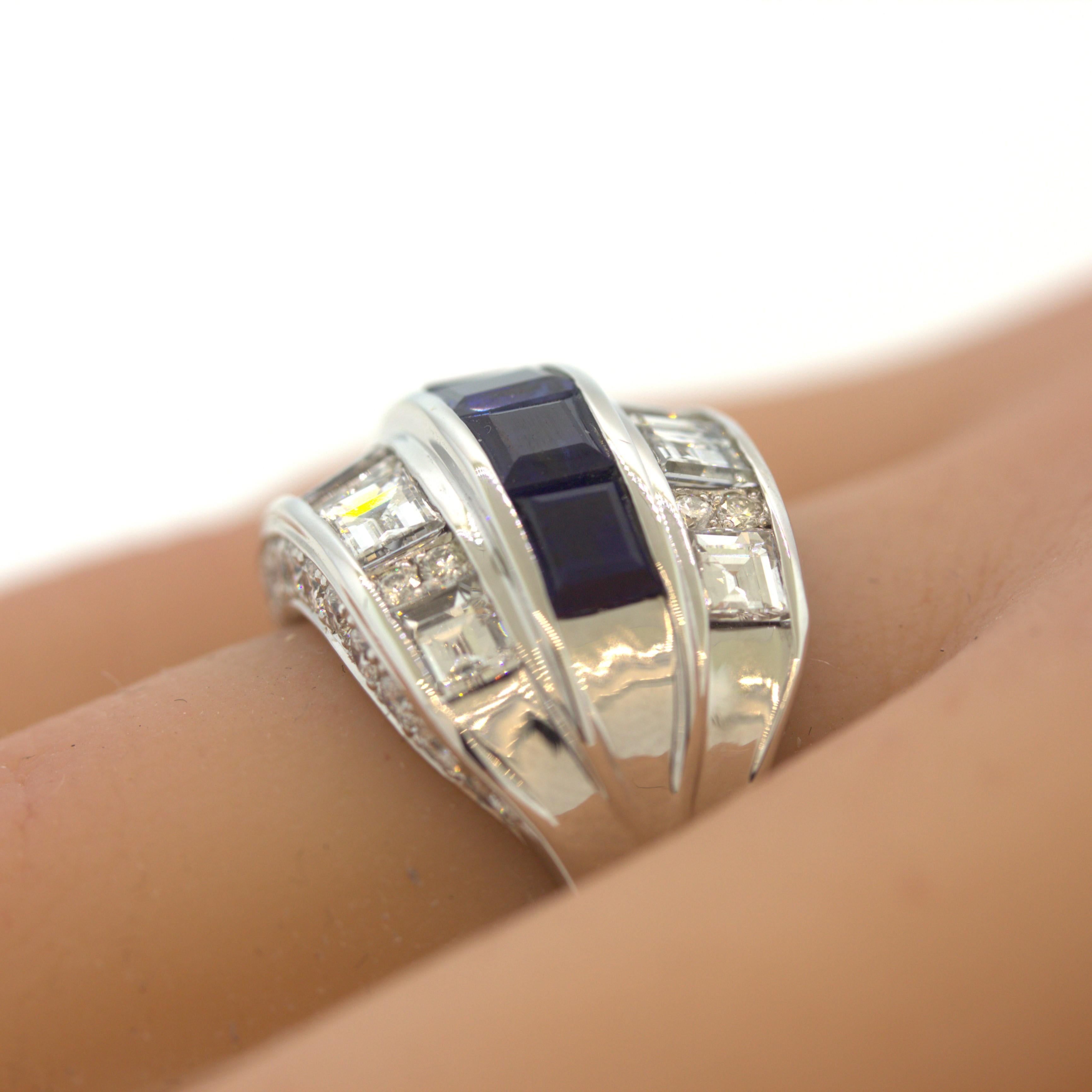 Saphir-Diamant-Platin-Breitbandring 2