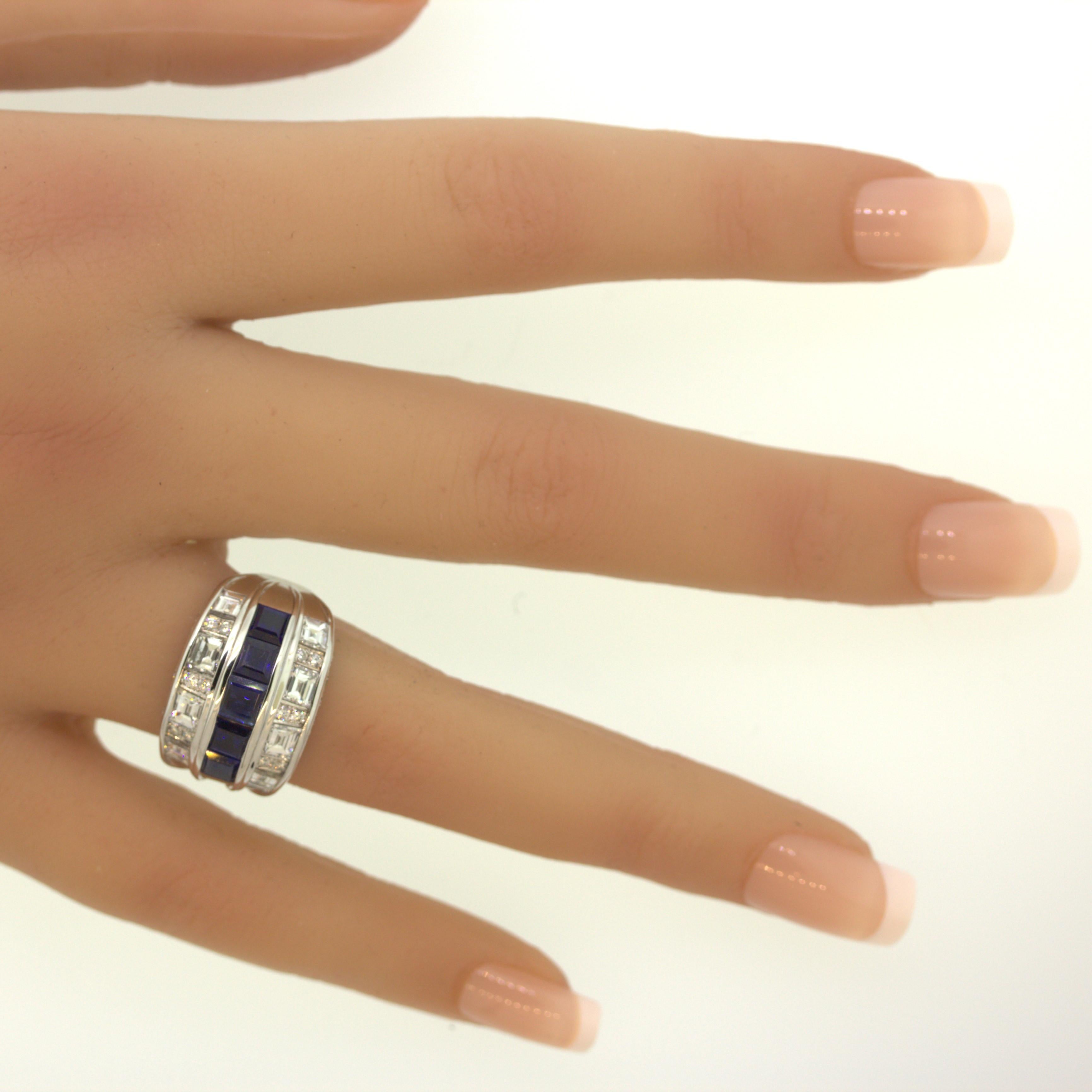 Saphir-Diamant-Platin-Breitbandring 3