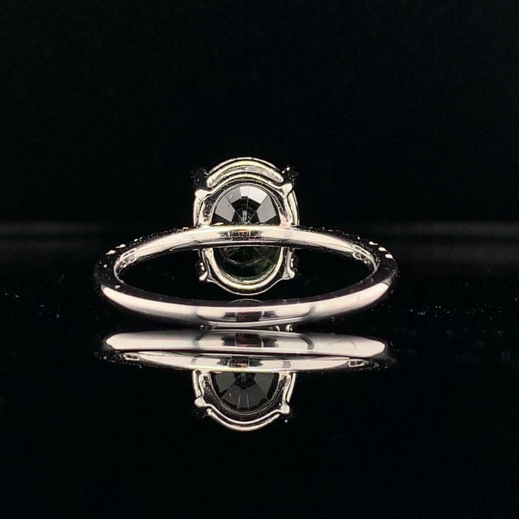 Bague en or blanc 14 carats avec saphir et diamant certifiée TCW de 2,8 carats en vente 5