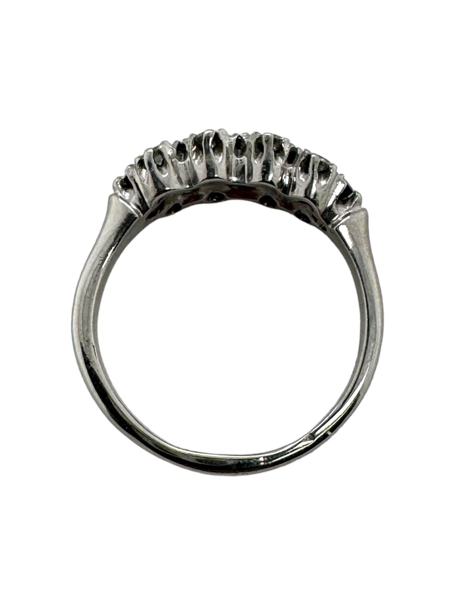 Sapphire & Diamond Ring 14K White Gold For Sale 1