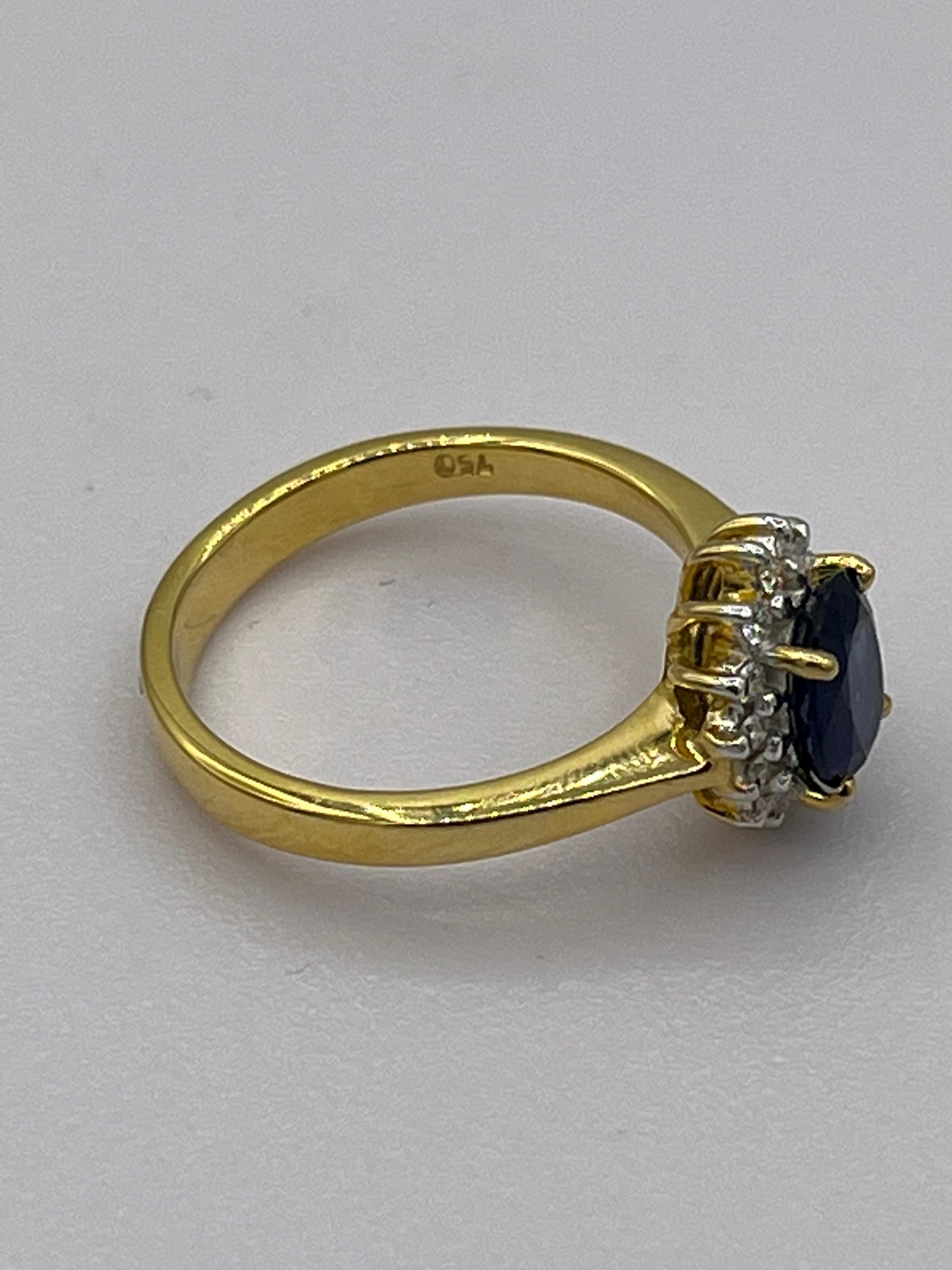 Sapphire Diamond Ring 18 K Gold In New Condition In Bad Kissingen, DE