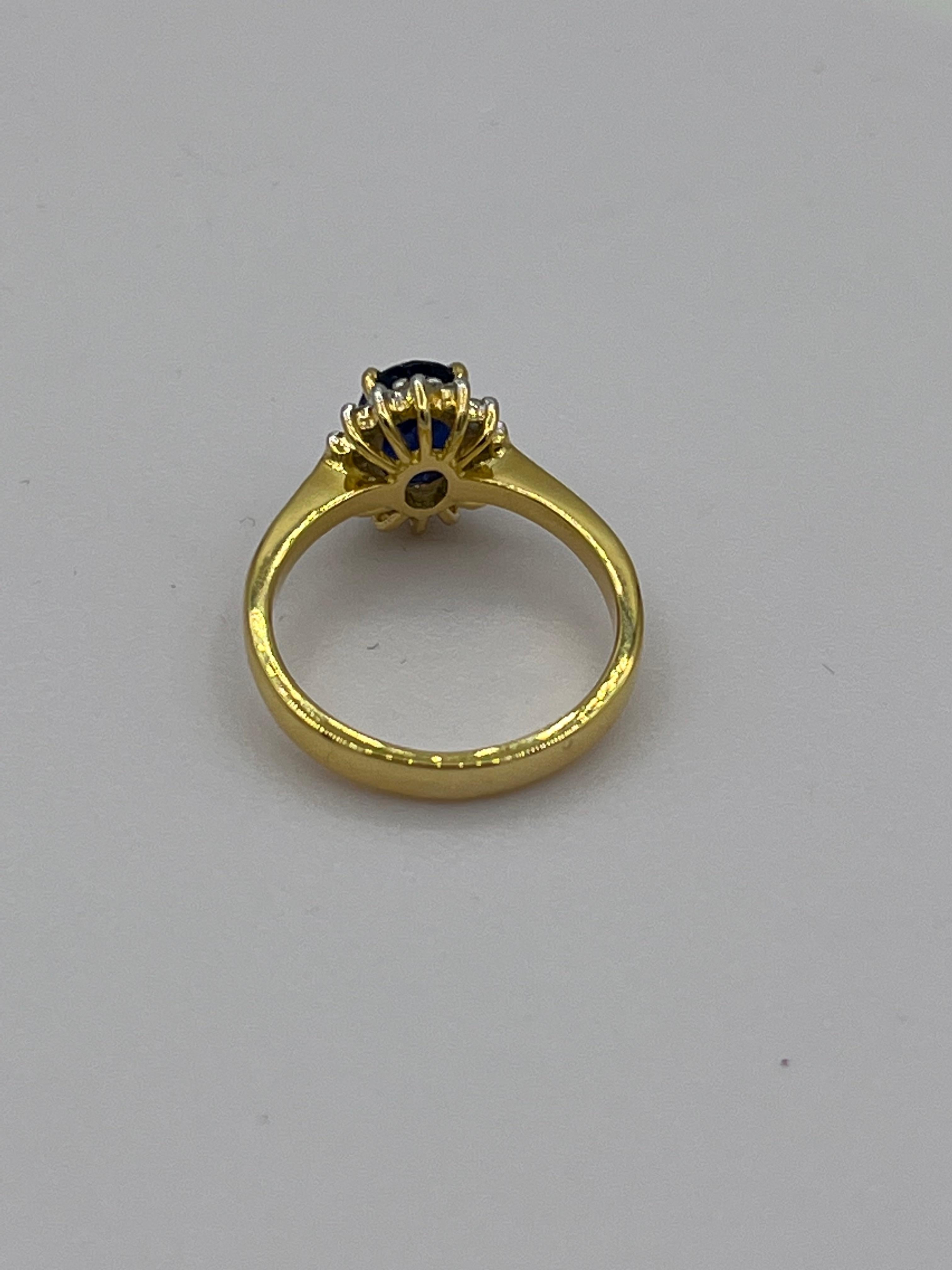 Women's Sapphire Diamond Ring 18 K Gold