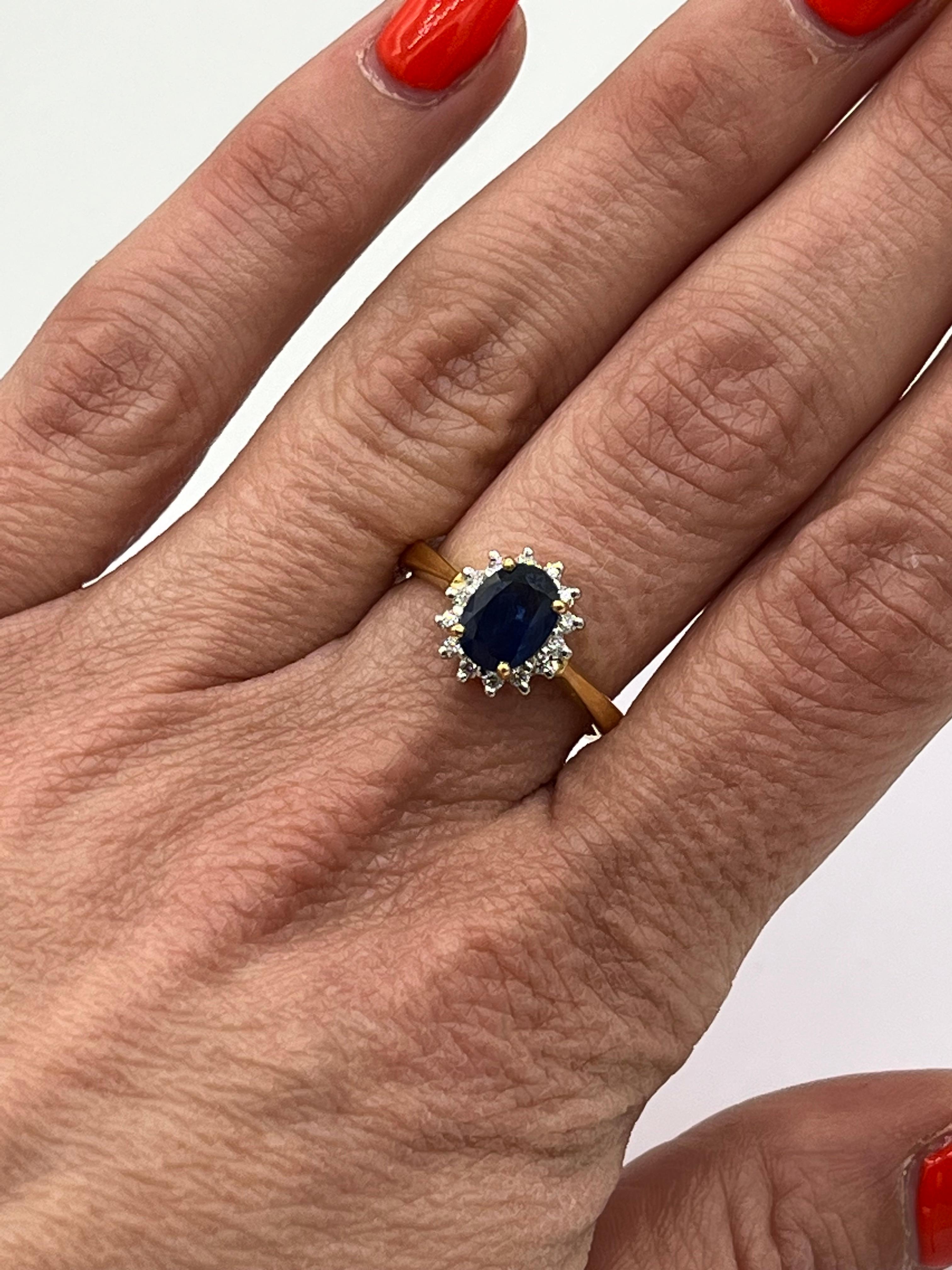 Sapphire Diamond Ring 18 K Gold 1