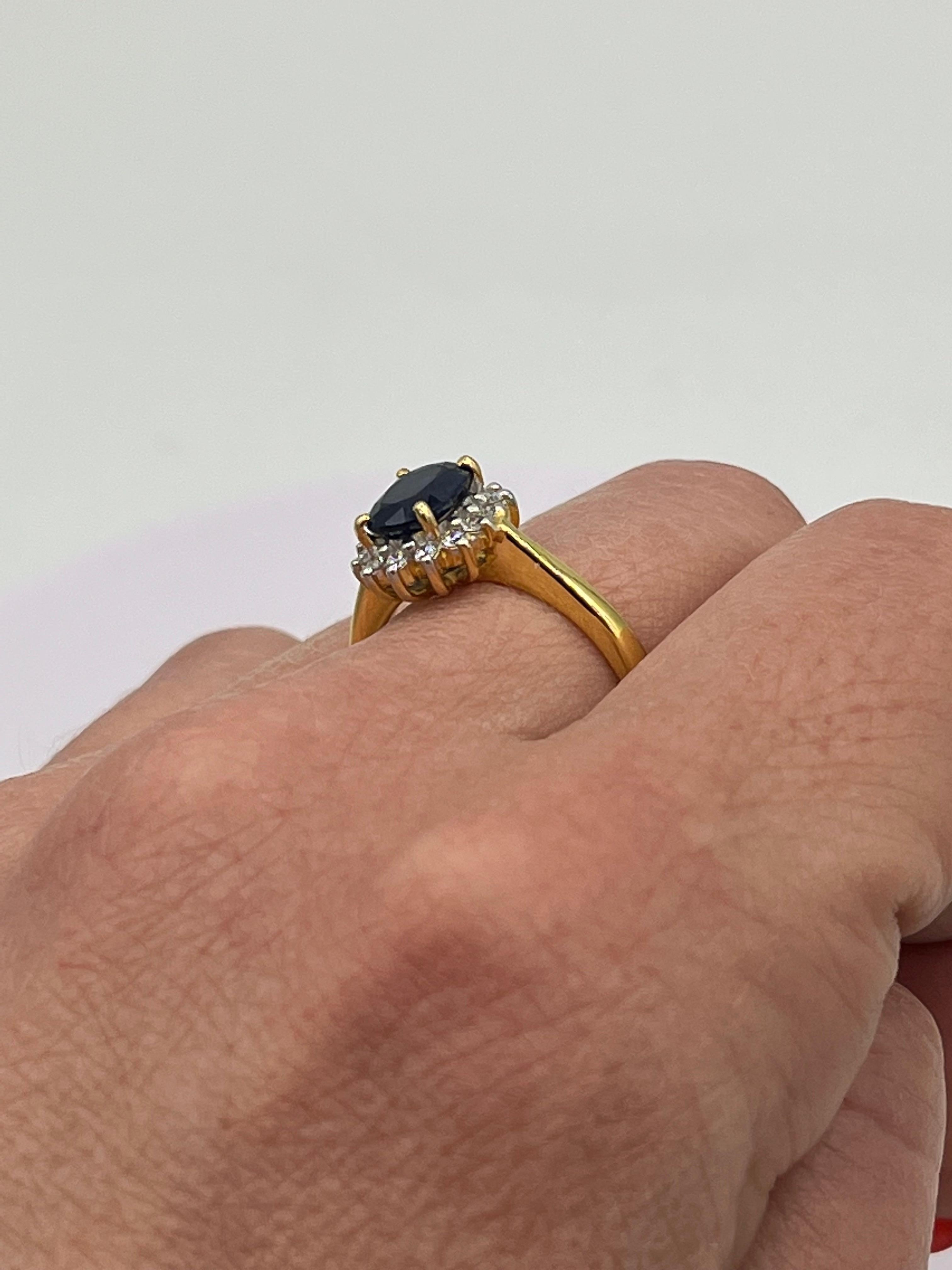 Sapphire Diamond Ring 18 K Gold 2
