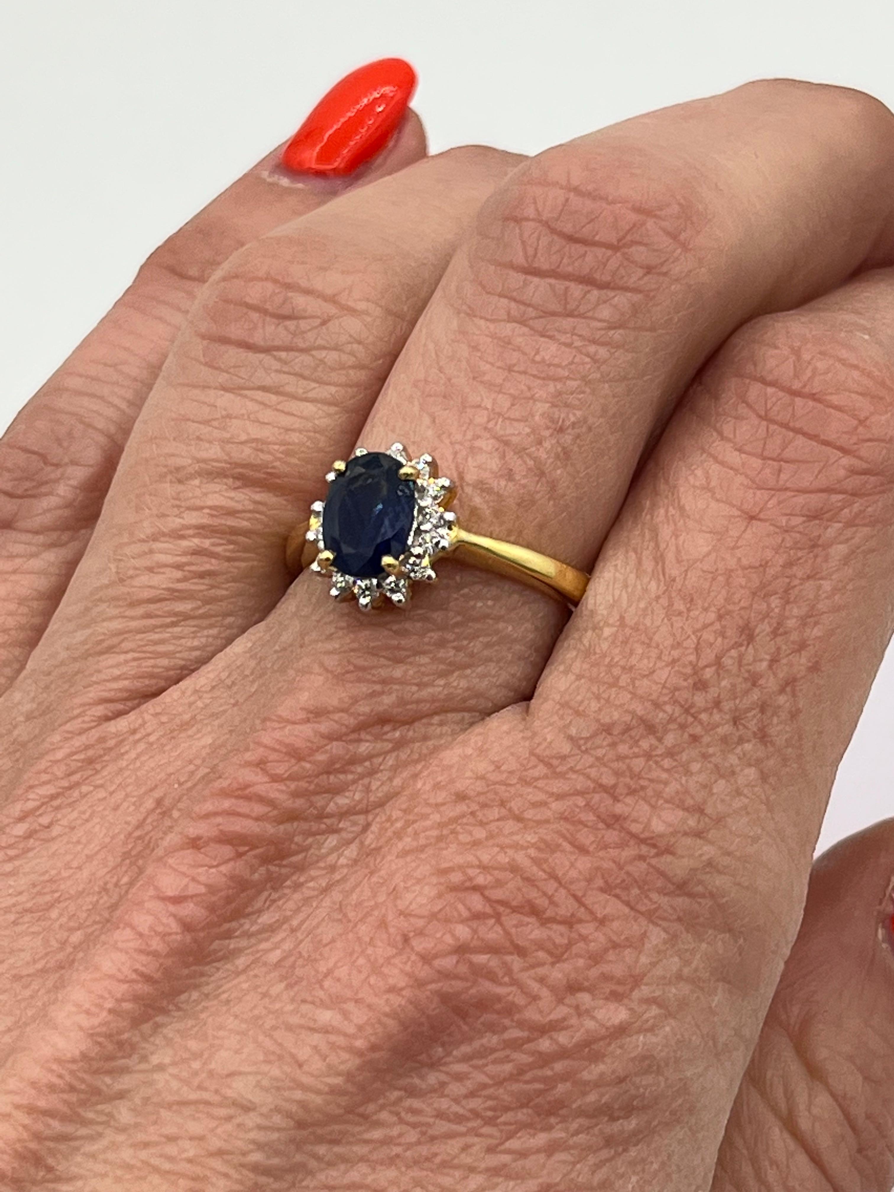 Sapphire Diamond Ring 18 K Gold 3